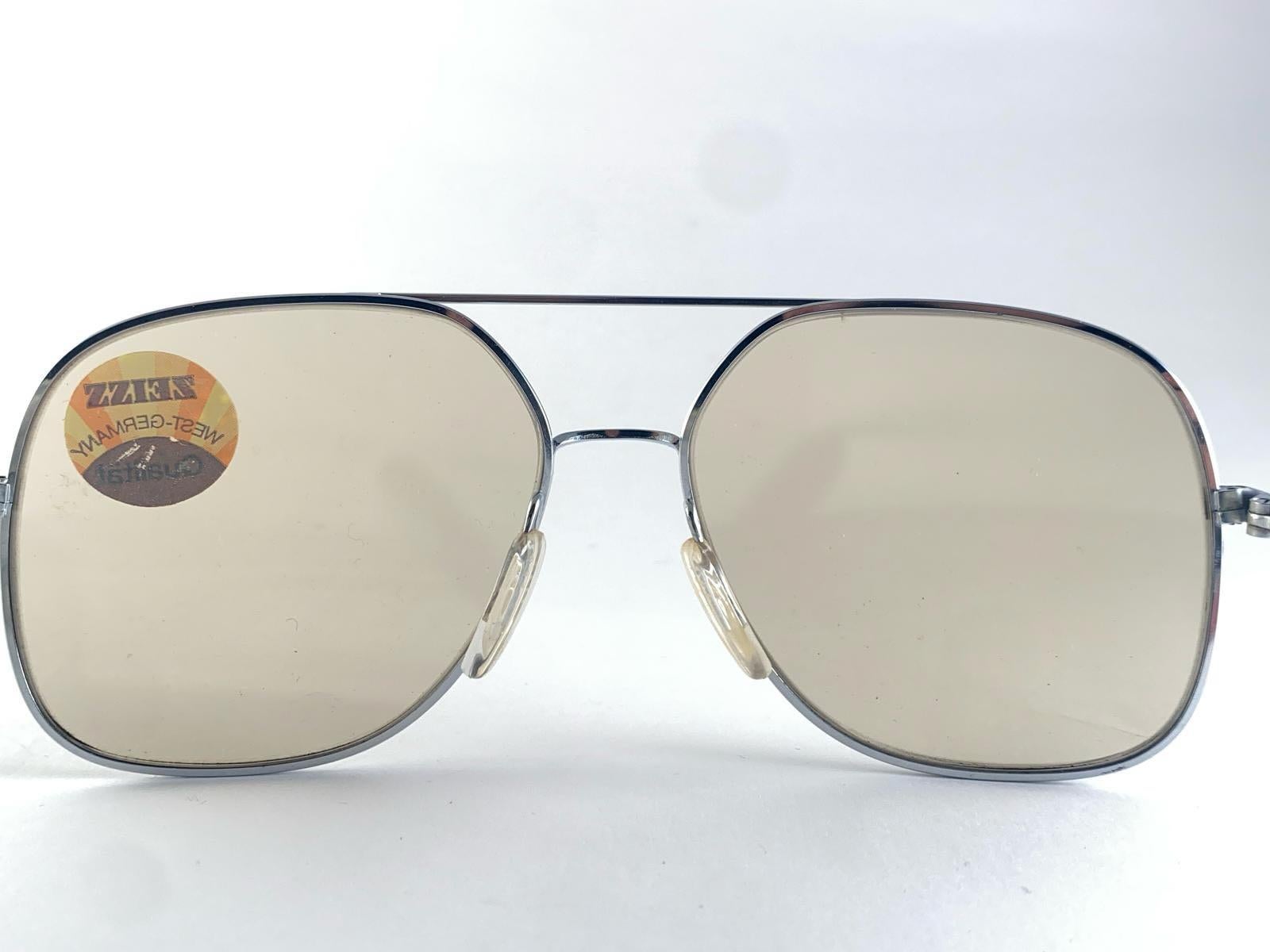 Neu Vintage Zeiss 6093 Silber-Sonnenbrille in Übergröße, hergestellt in Westdeutschland, Vintage im Zustand „Neu“ im Angebot in Baleares, Baleares