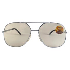New Vintage Zeiss 6093 Silver Oversized Sunglasses Made in West Germany