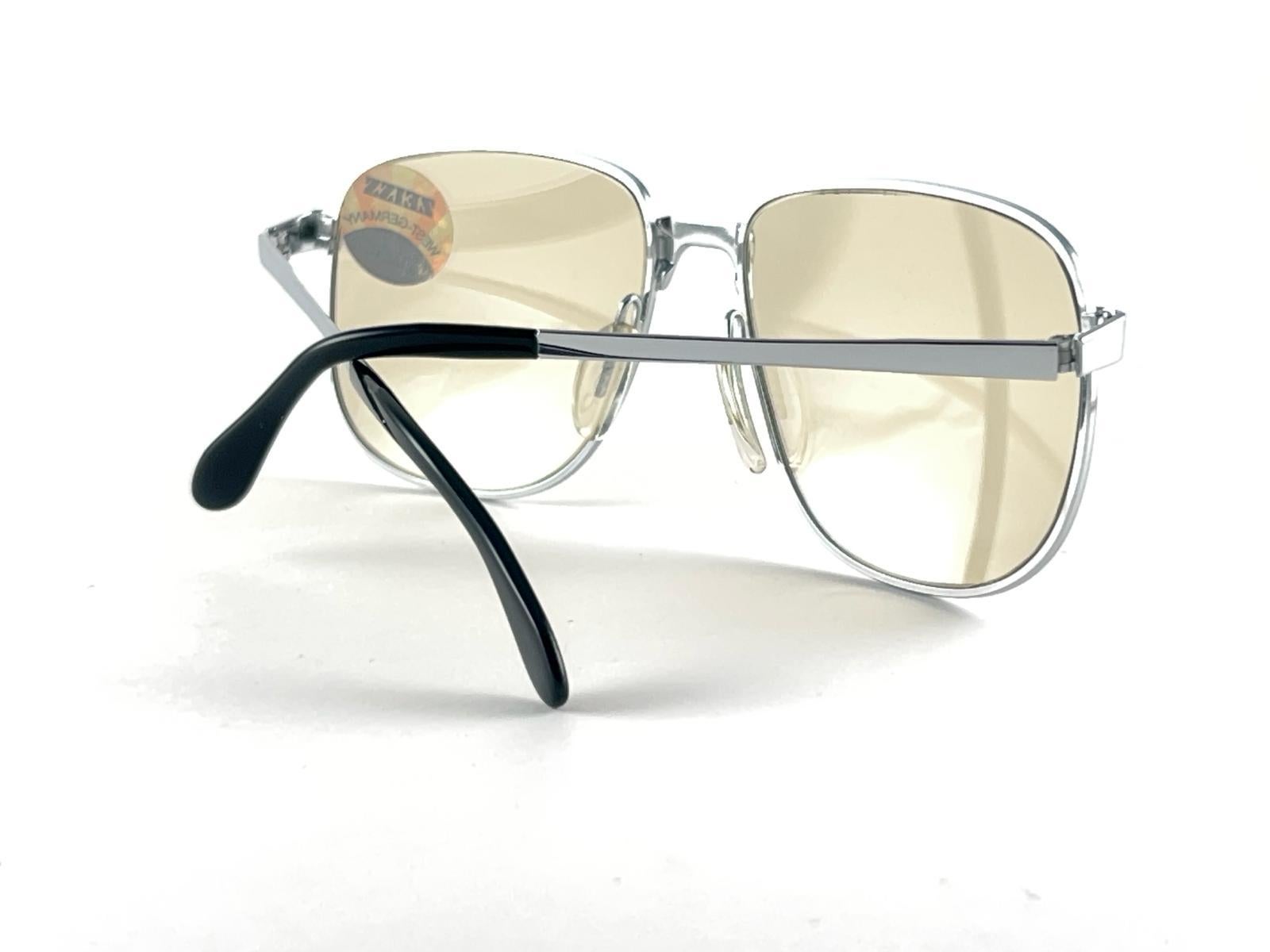 New Vintage Zeiss 9047 Silver Oversized Sunglasses Made in West Germany en vente 2
