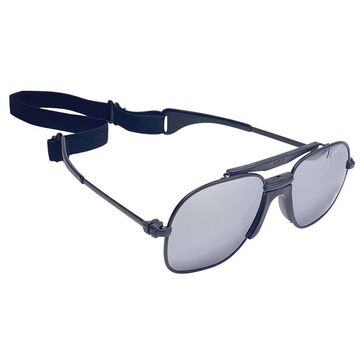 New Vintage Zeiss Black Matte Frame Mirror Lenses West Germany 1970 Sunglasses en vente