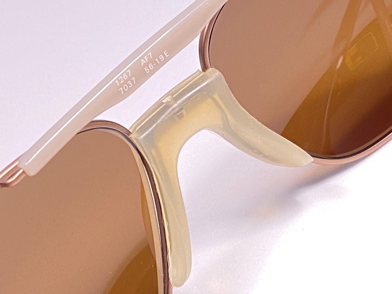 New Vintage Zeiss Metallic Rose Frame Mirror Lenses West Germany 1970