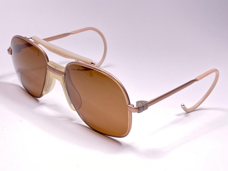 New Vintage Zeiss Metallic Rose Frame Mirror Lenses West Germany 1970