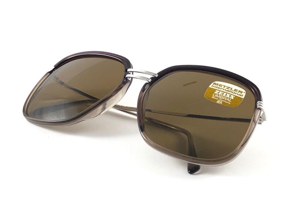 Women's New Vintage Metzler Umbral Silver Sunglasses Made in Germany 1980's For Sale