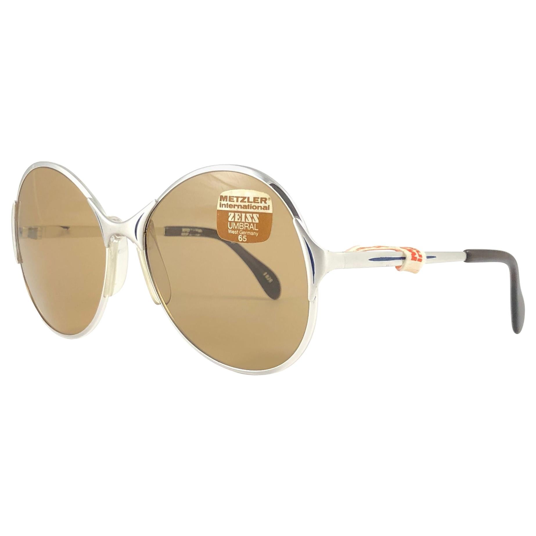New Vintage Metzler Zeiss Umbramatic 65 Butterfly Sunglasses Made Germany 1980's For Sale
