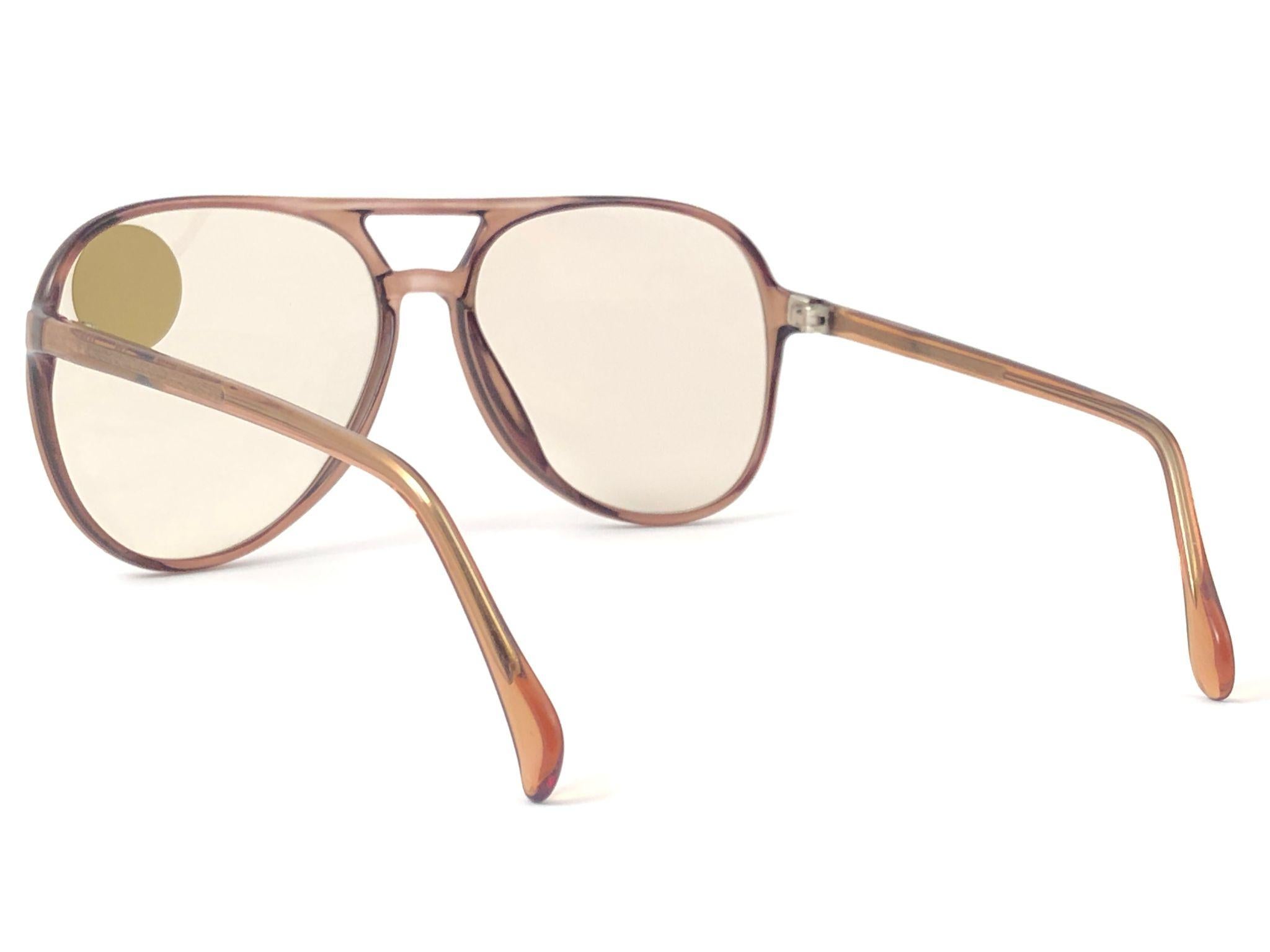 Beige New Vintage Metzler Zeiss Umbramatic Aviator Sunglasses West Germany 1980's For Sale