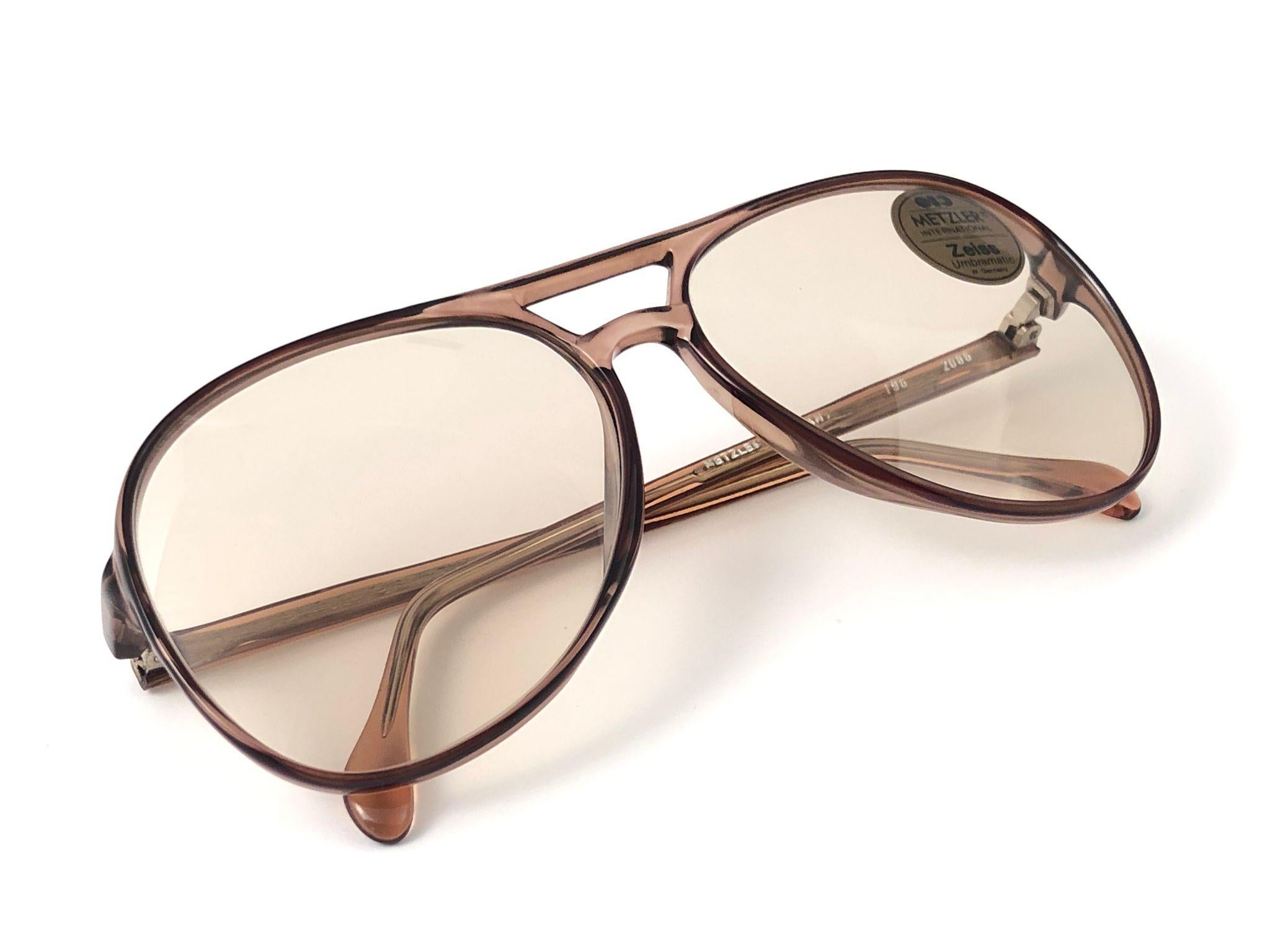 New Vintage Metzler Zeiss Umbramatic Aviator Sunglasses West Germany 1980's en vente 3