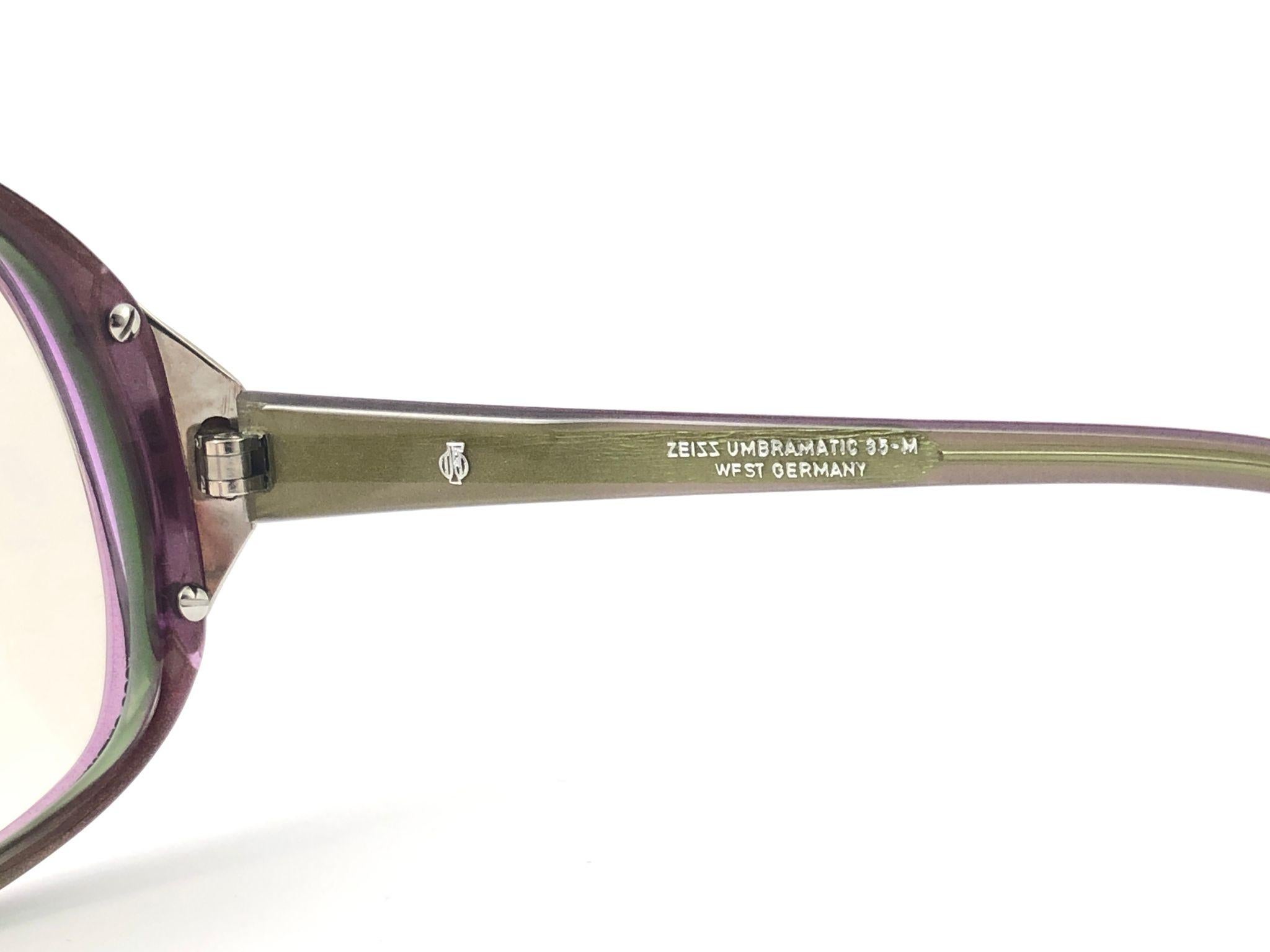 Beige New Vintage Metzler Zeiss Umbramatic Oversized Sunglasses West Germany 1980's For Sale