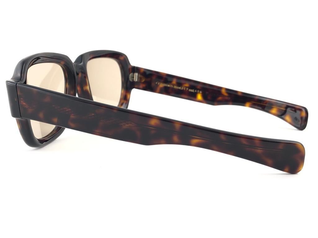 Beige New Vintage Zollitsch 217 Dark Tortoise Robust Frame Green Lens 1970 Sunglasses