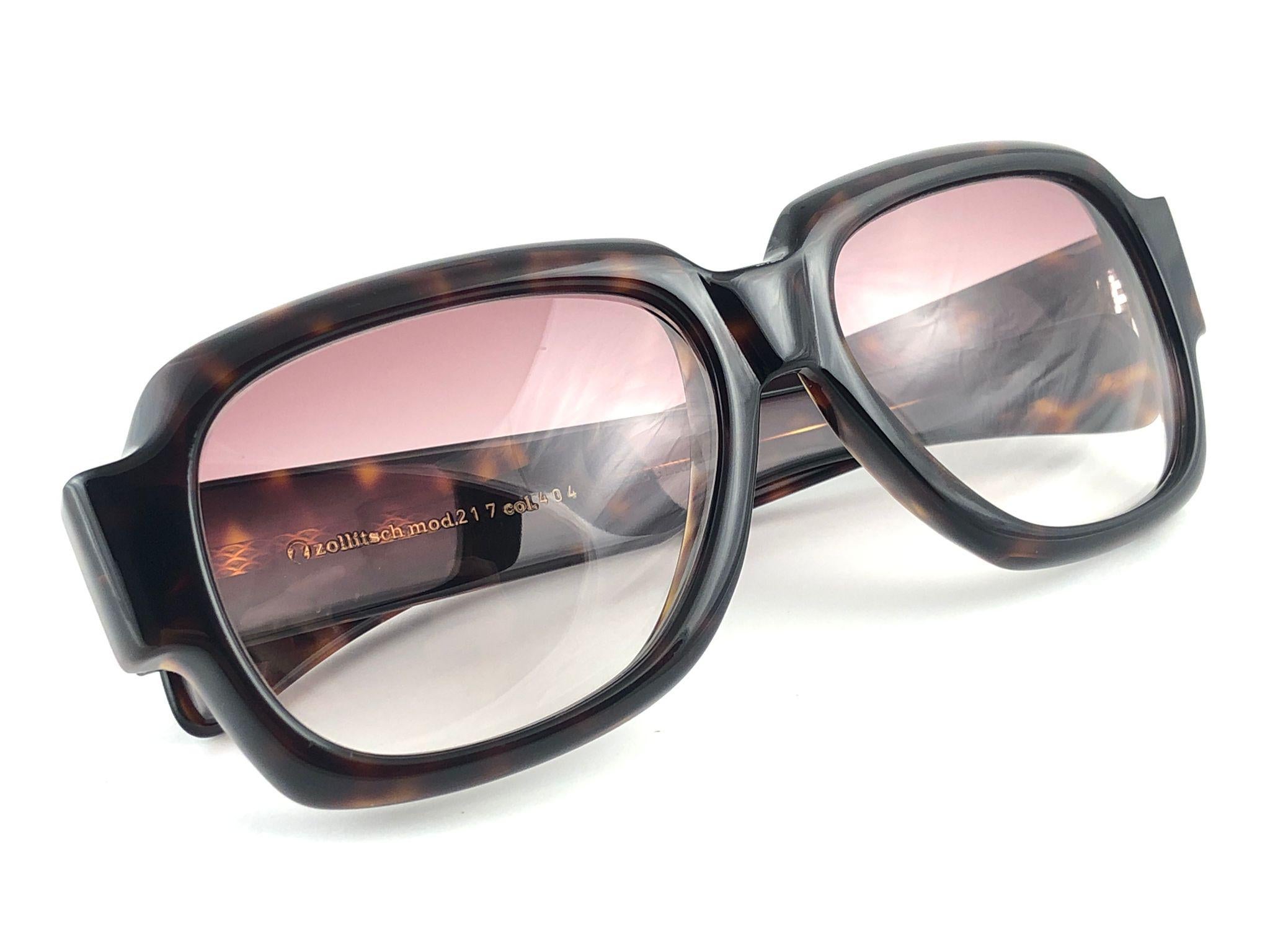 New Vintage Zollitsch 217 Robust Oversized Frame Brown Lens 1980 sunglasses For Sale 7