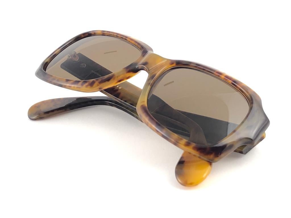 New Vintage Zollitsch 249 418 Robust Oversized Frame Brown Lens 1970 Sunglasses For Sale 6