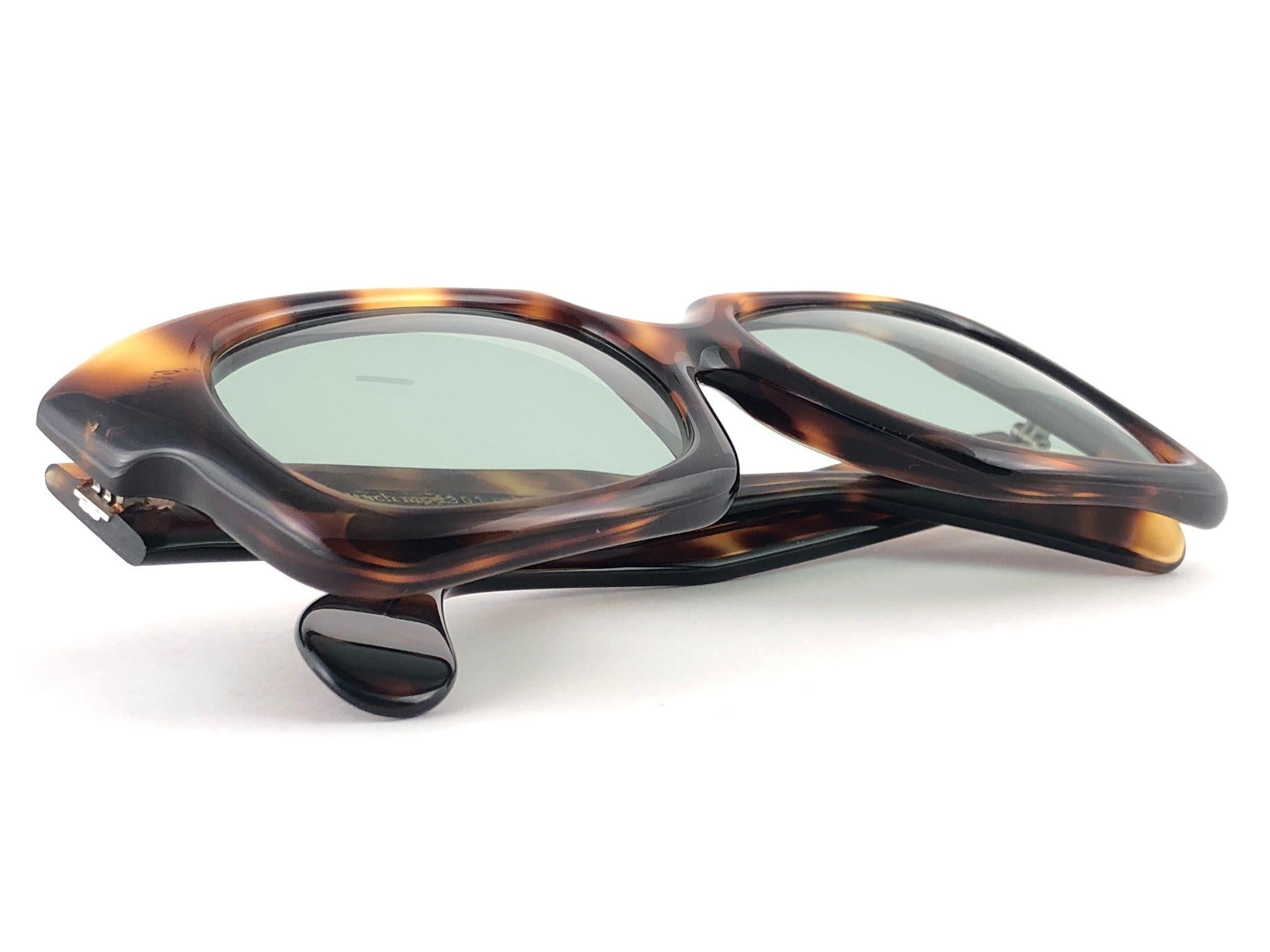 New Vintage Zollitsch 301 Robust Oversized Frame Green Lens 1980 sunglasses For Sale 6