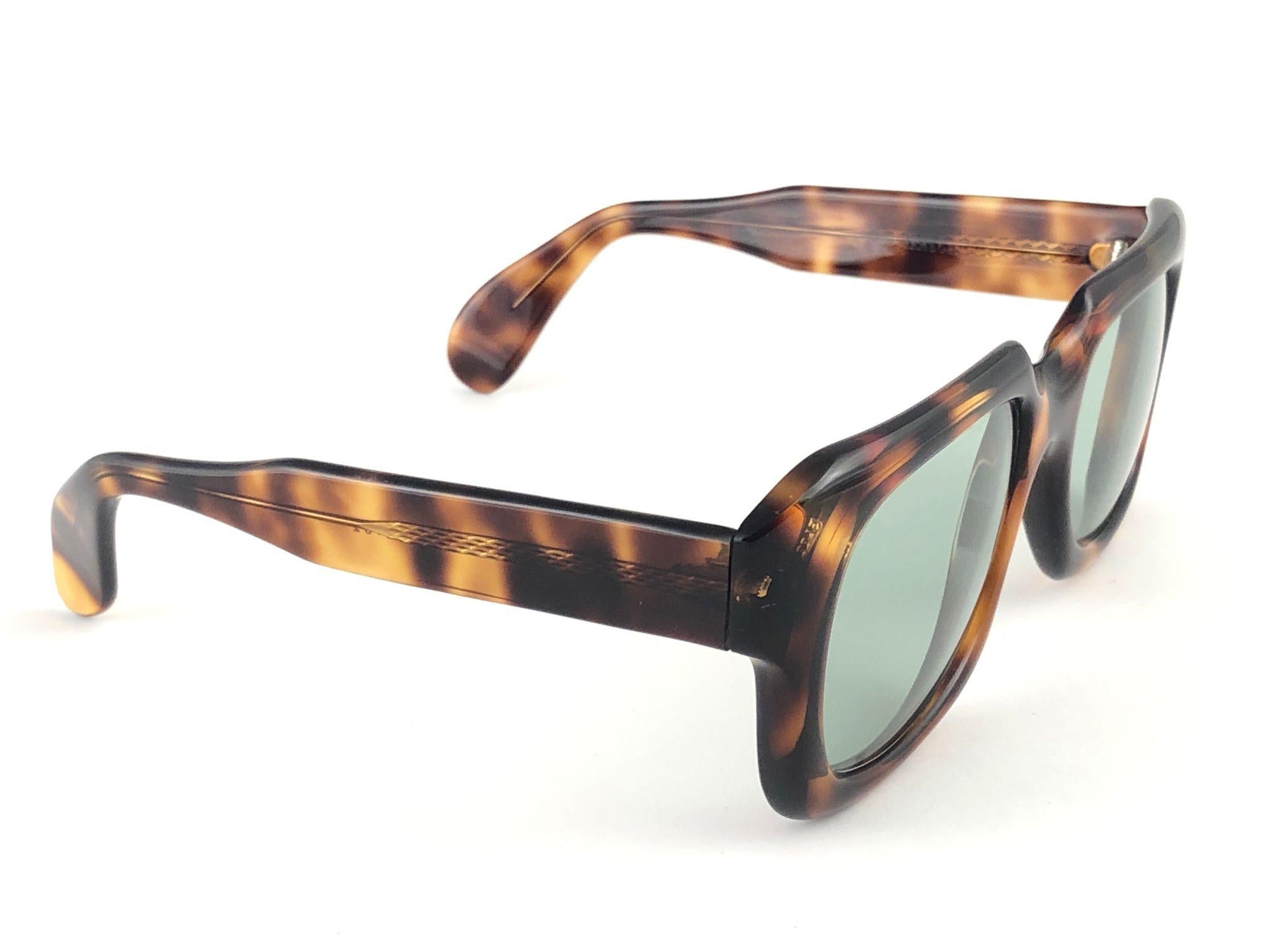New Vintage Zollitsch 301 Robust Oversized Frame Green Lens 1980 sunglasses For Sale 7