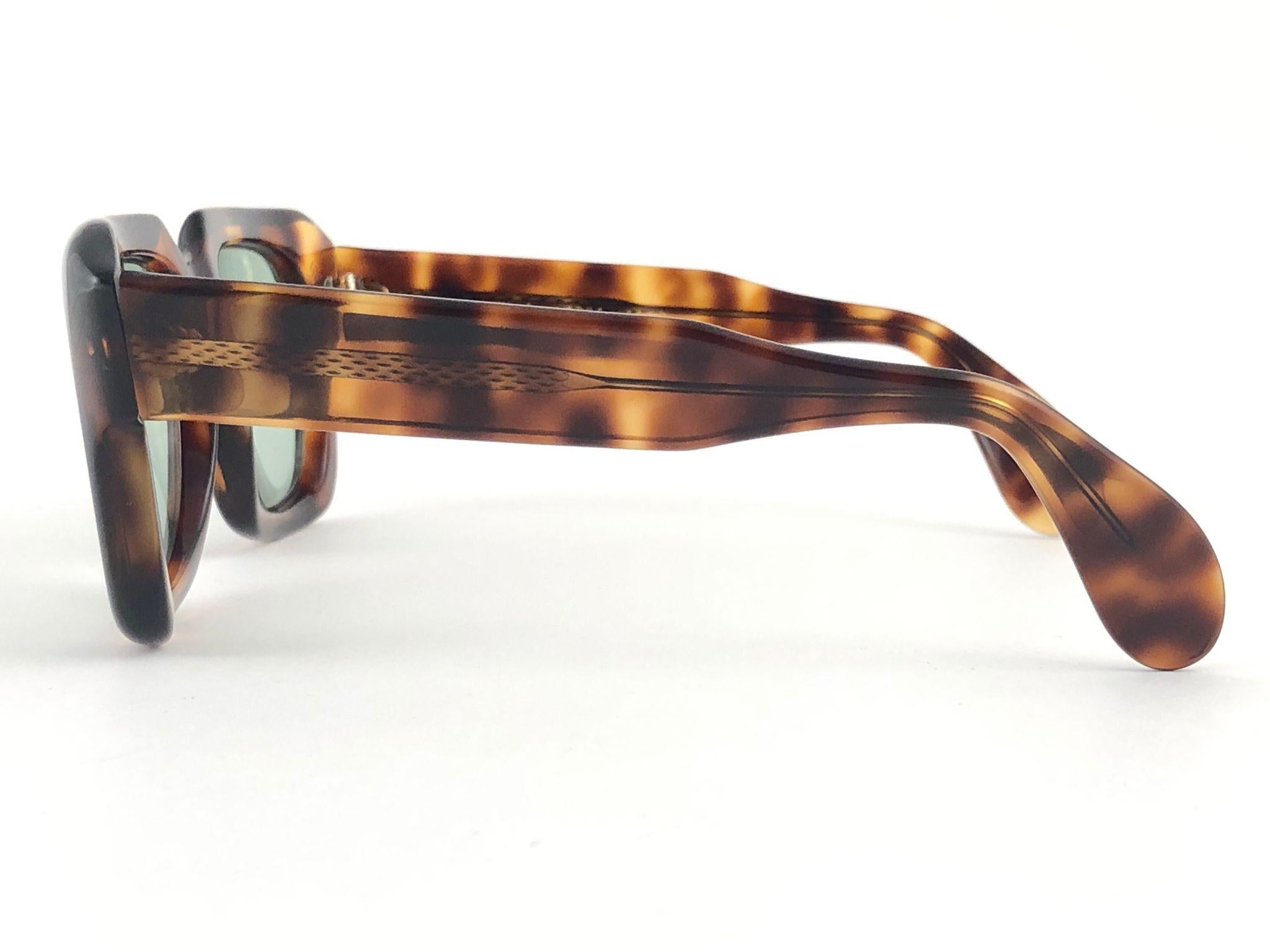 Women's or Men's New Vintage Zollitsch 301 Robust Oversized Frame Green Lens 1980 sunglasses For Sale