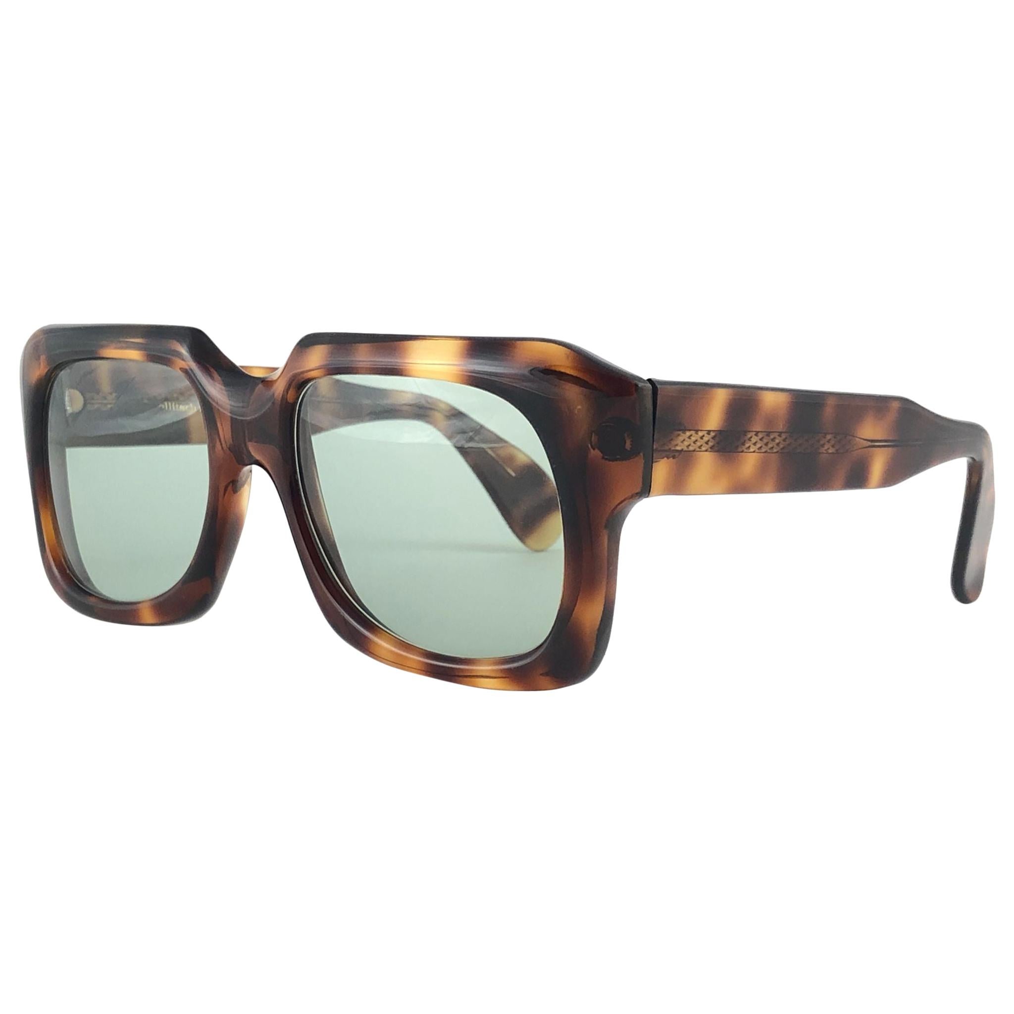 New Vintage Zollitsch 301 Robust Oversized Frame Green Lens 1980 sunglasses For Sale
