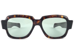 New Vintage Zollitsch MOD 217  Tortoise Robust Frame Green Lens 1970 Sunglasses