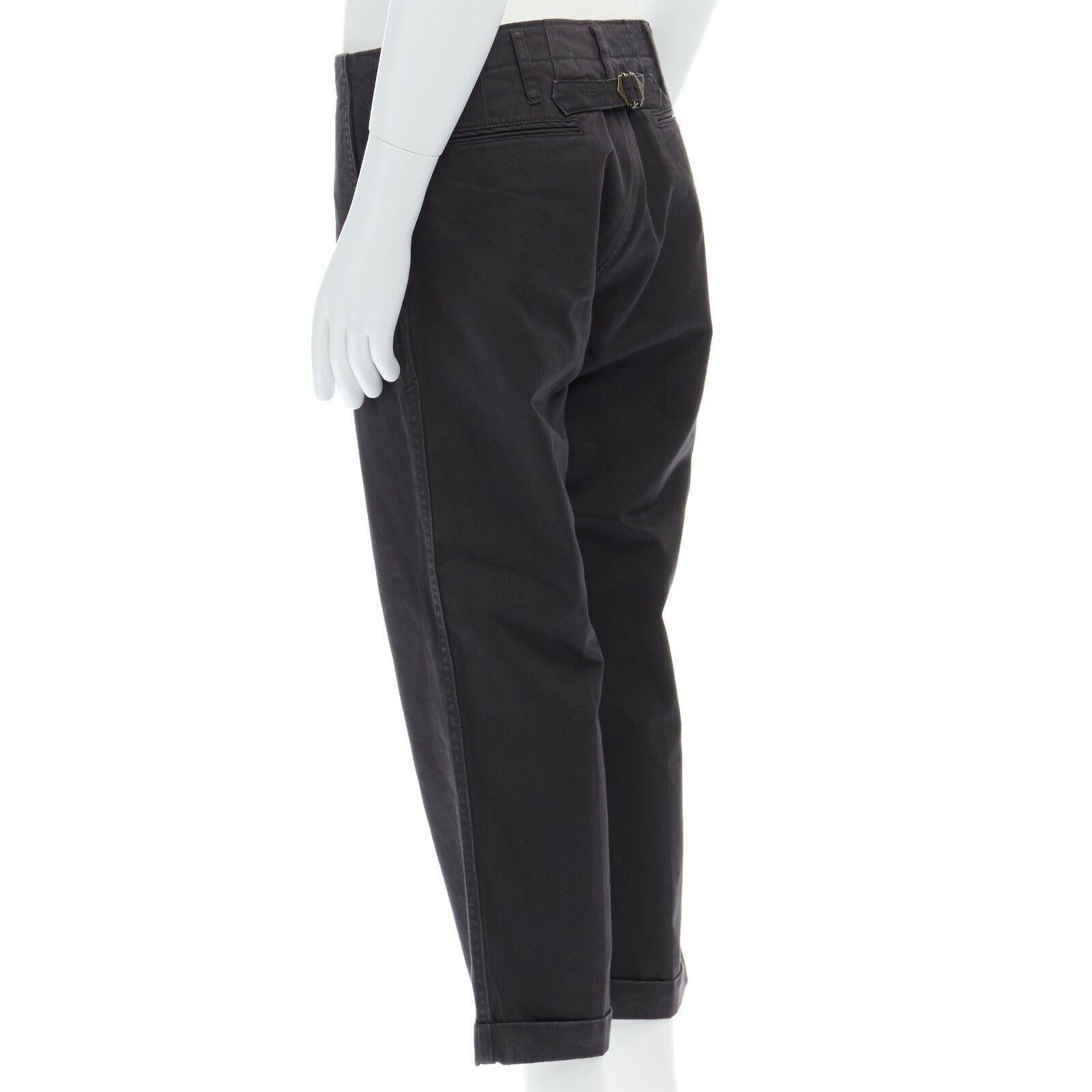 new VISVIM JAPAN 100% grey pull tab straight leg cropped pants JP2 In Good Condition In Hong Kong, NT