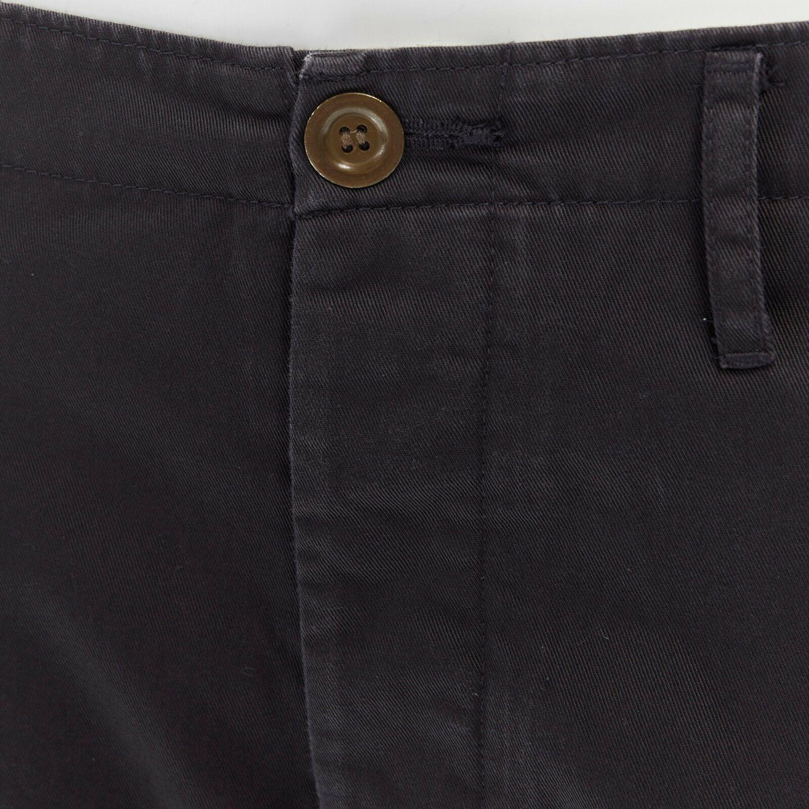 Men's new VISVIM JAPAN 100% grey pull tab straight leg cropped pants JP2