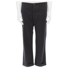 nouveau VISVIM JAPAN 100% gris pantalon cropped à patte droite JP2