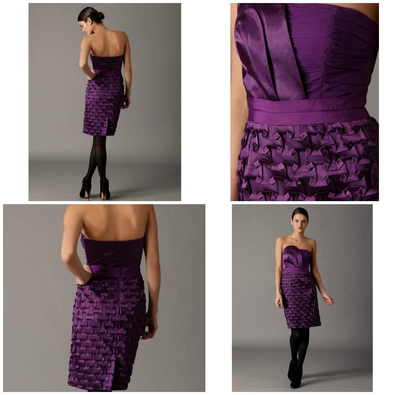 Vivienne Tam Couture Dress
Size: 4
Brand New with Tags
*Gorgeous Grape
*Strapless dress with panel design skirt
*Molded cups and side boning for support
*Hidden back zipper closure
*Grosgrain ribbon waistband
*Fully Lined
*Extended panel at side