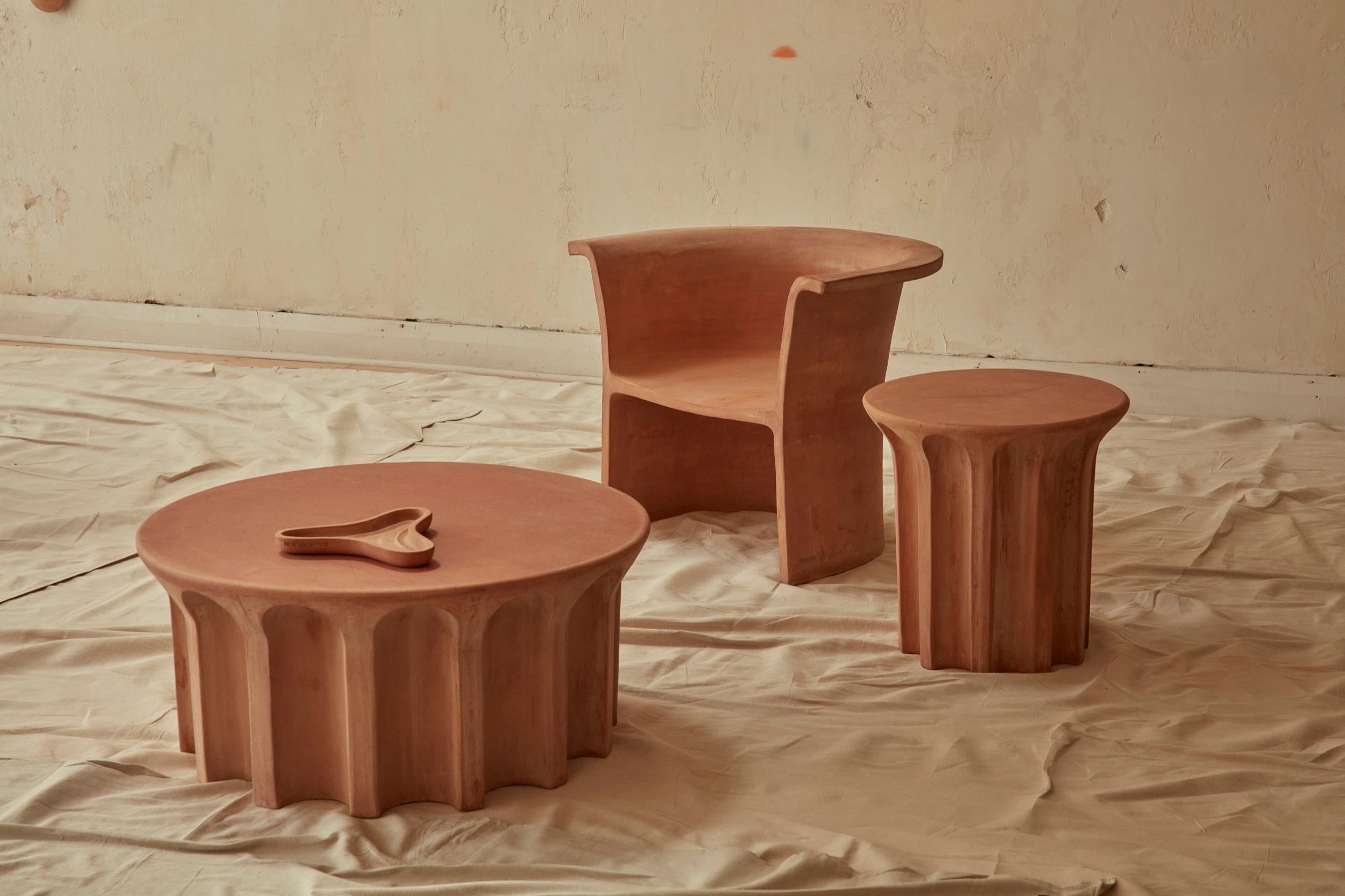terracotta side table