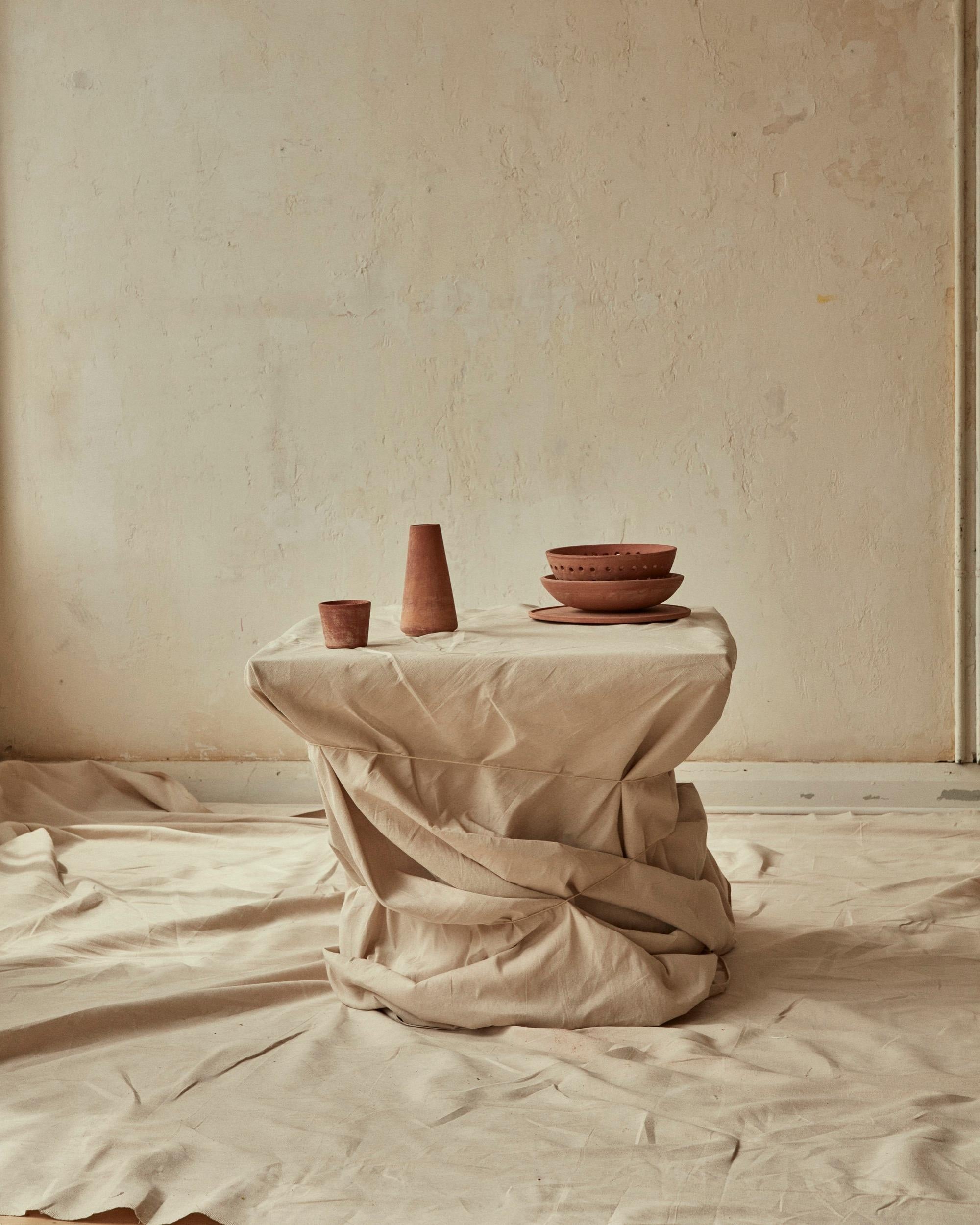 Hand-Crafted New Volumes Terracotta Harvest Tableware by Megan Morton For Sale