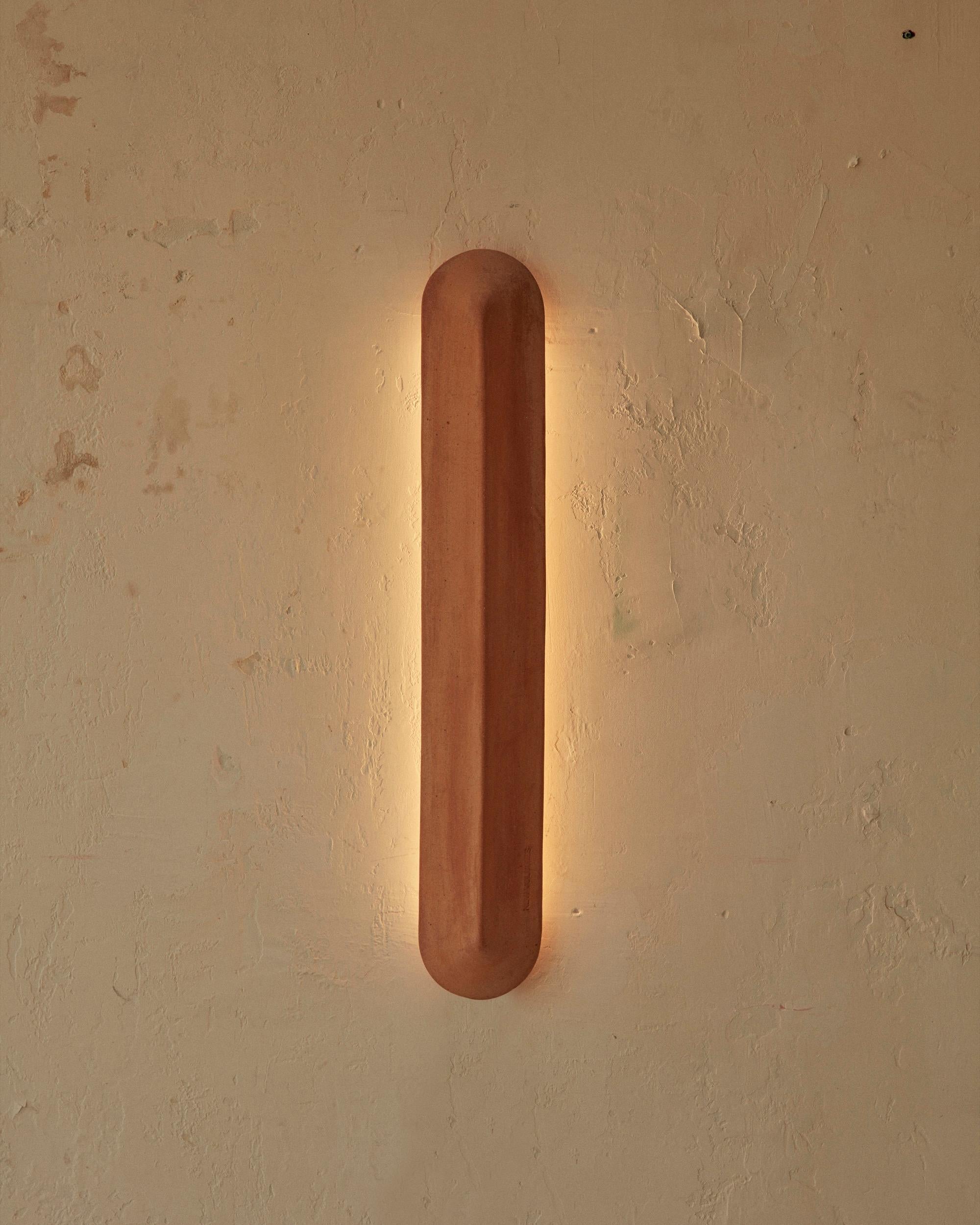 Molded New Volumes Terracotta Pinch Large Wall Light by Kate Stokes For Sale