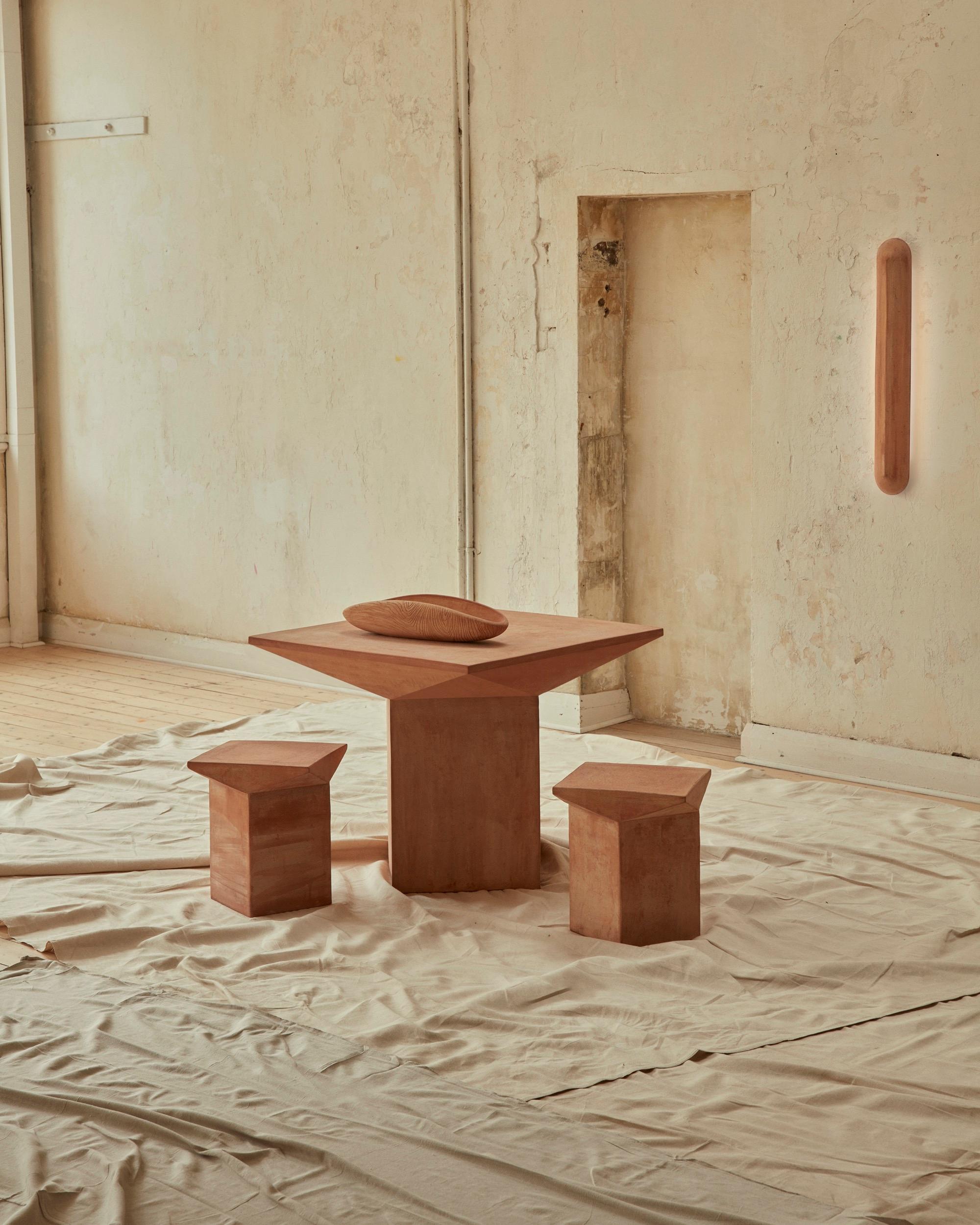 Molded New Volumes Terracotta Pitcher Table by Adam Goodrum For Sale