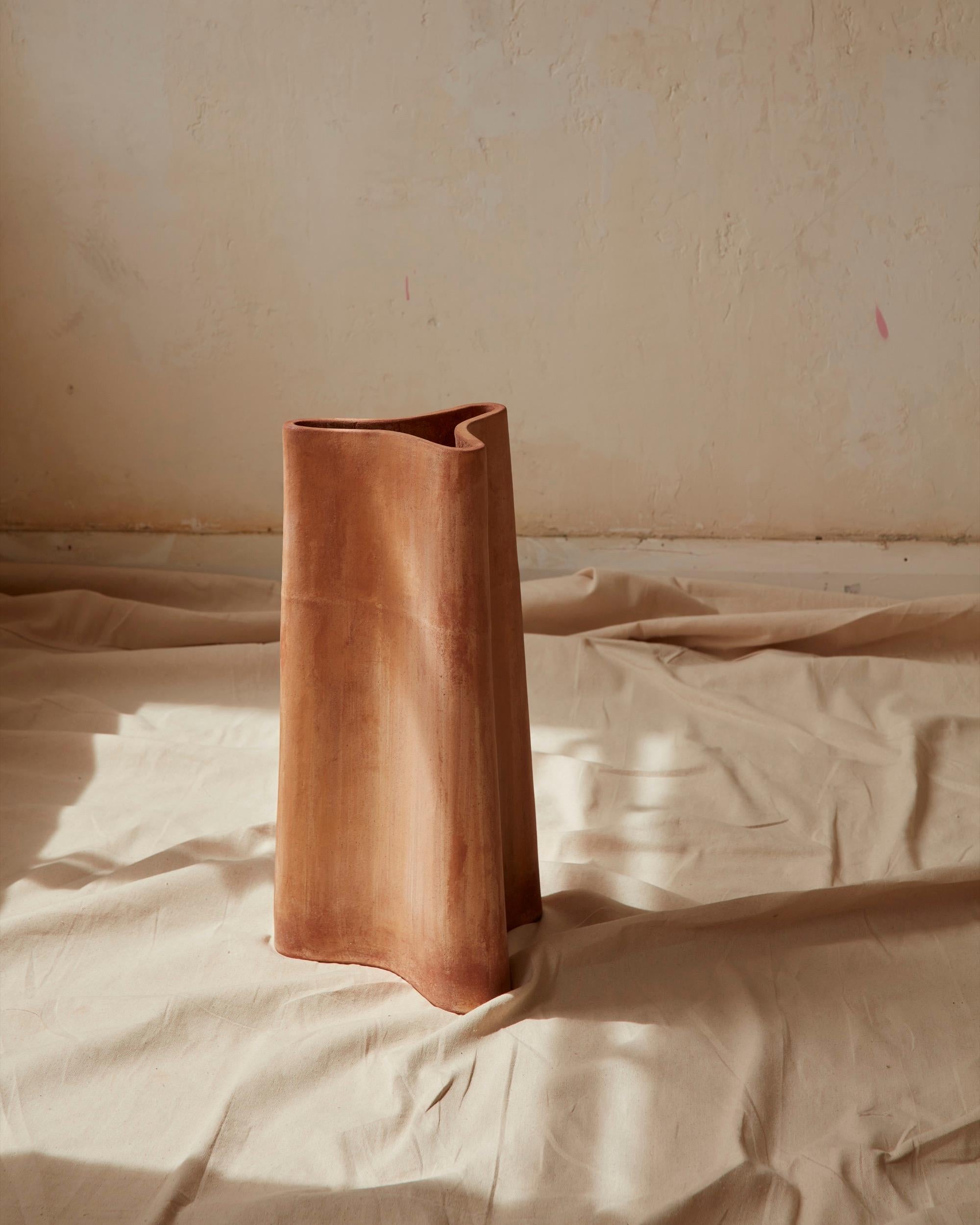 Hand-Crafted New Volumes Terracotta Skáfos Umbrella Stand by Chris Connell For Sale