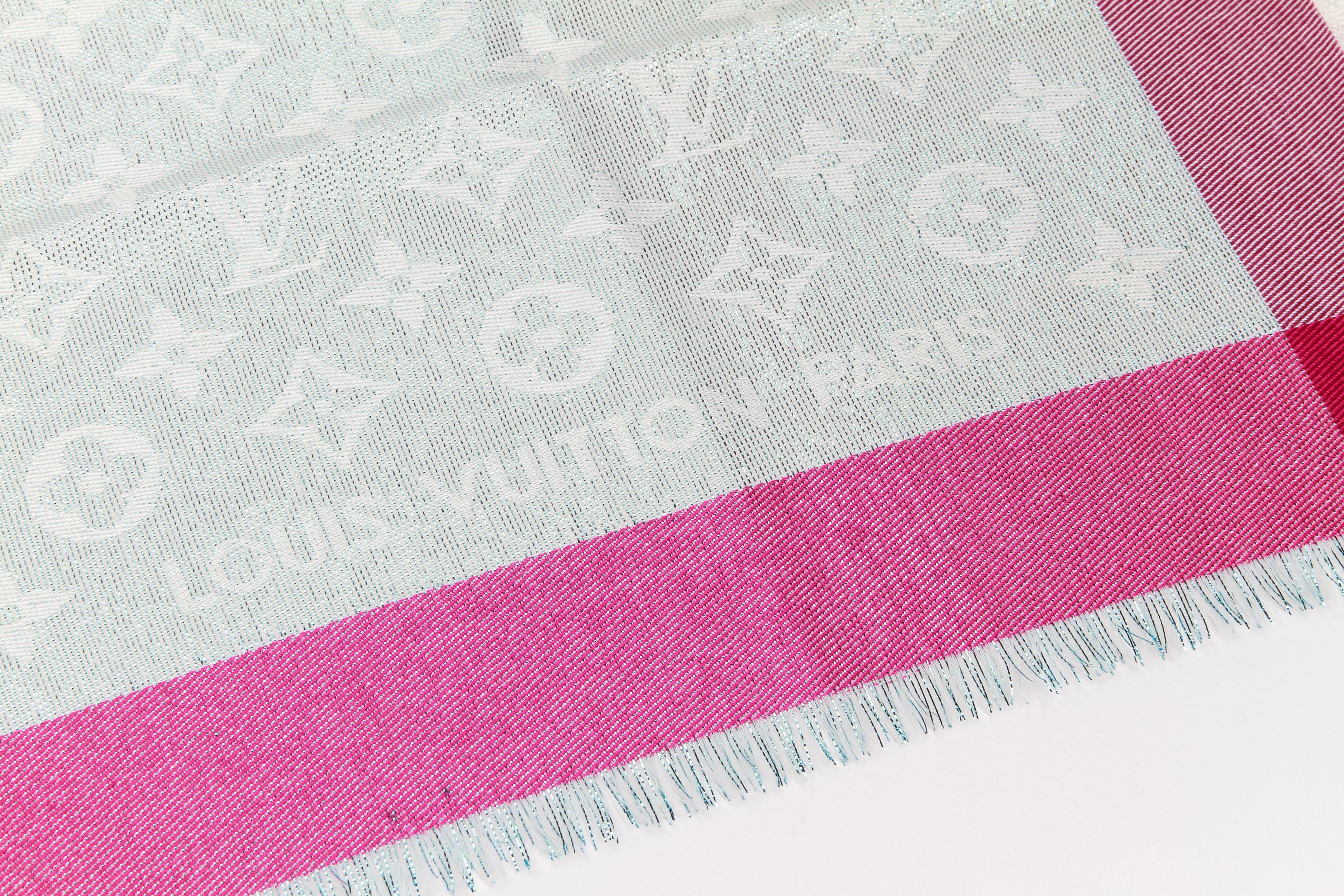 New Vuitton Celeste Pink Fuchsia Lurex Scarf
 28