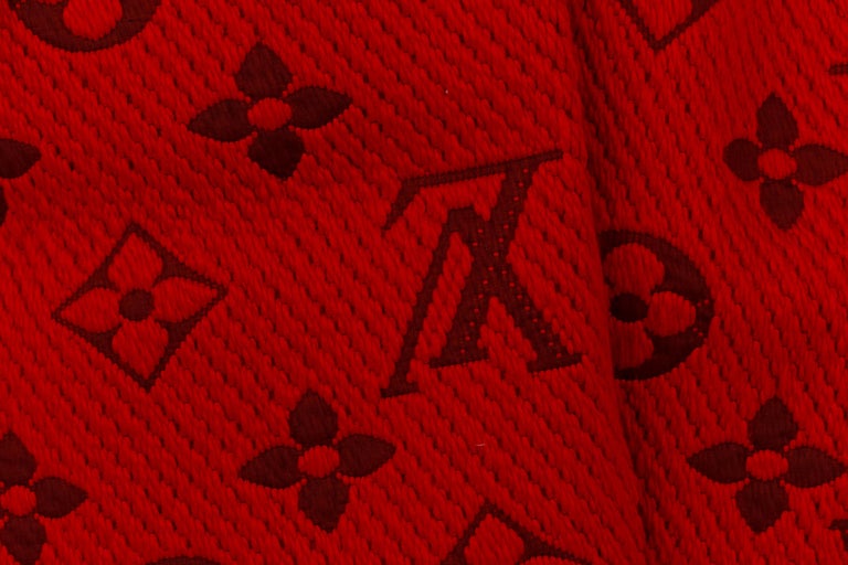 New Vuitton Logomania Burgundy Scarf For Sale at 1stDibs