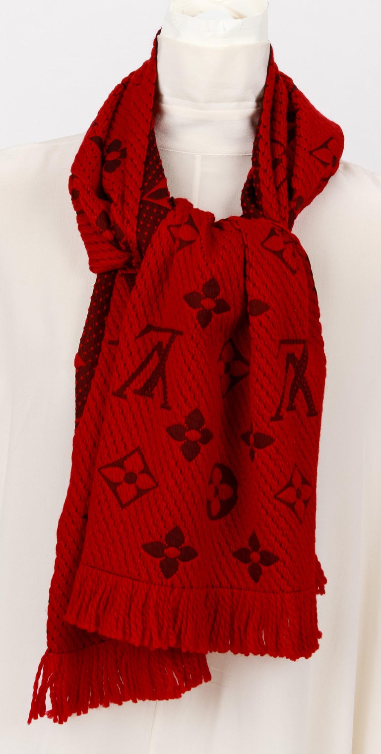 Louis Vuitton Monogram Logomania Scarf 2018-19FW, Red, * Inventory Confirmation Required