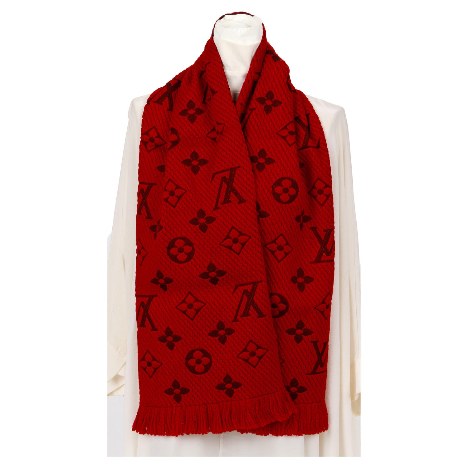 Louis Vuitton Red Logomania Scarf - For Sale on 1stDibs