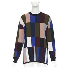 new VVB VICTORIA BECKHAM 100% wool graphic colorblocked oversized sweater UK8