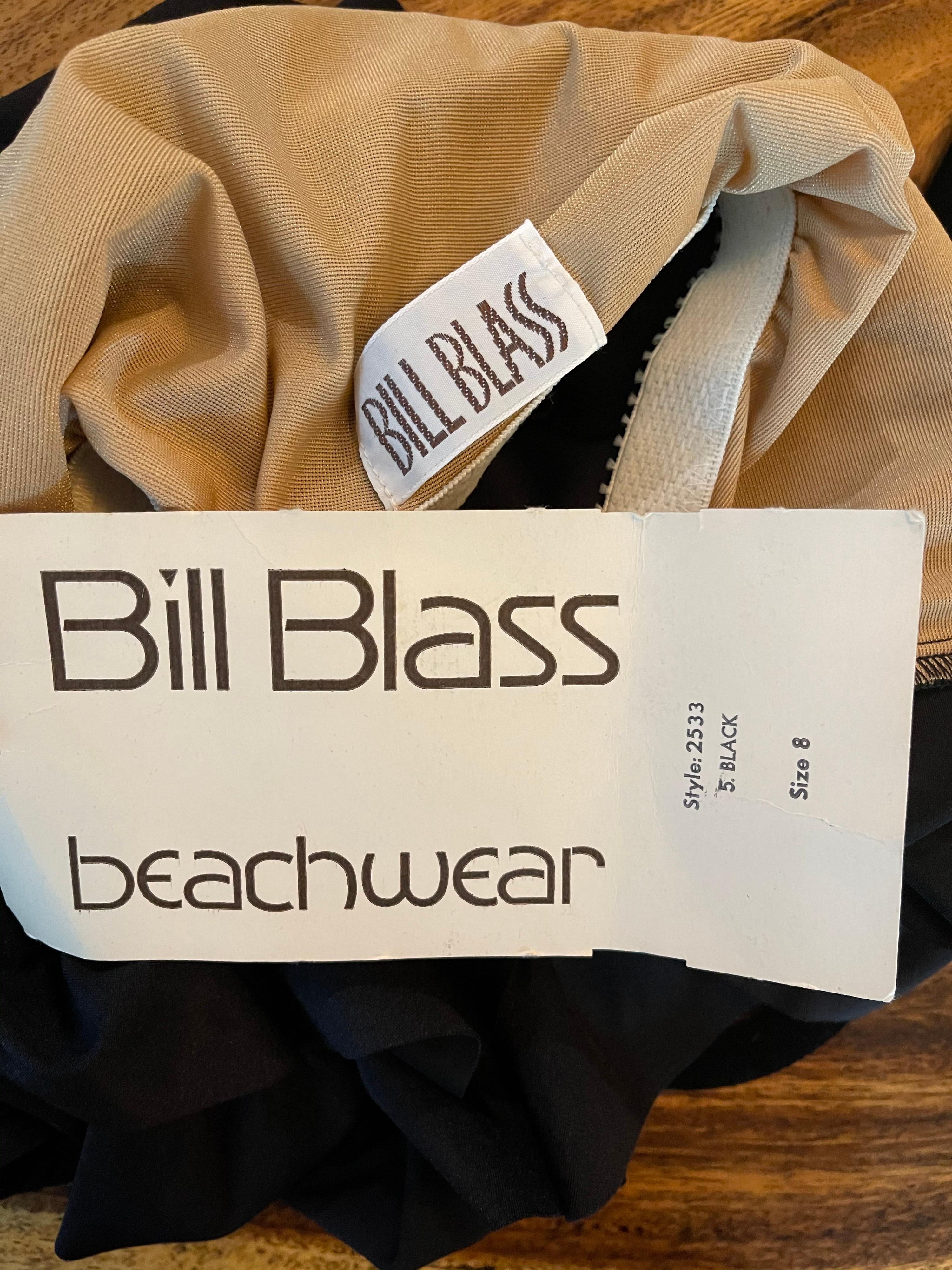 Neu mit Tags 1980er Bill Blass Größe 8 ein schwarzes ein Stück 80er Badeanzug / Bodysuit (Schwarz) im Angebot