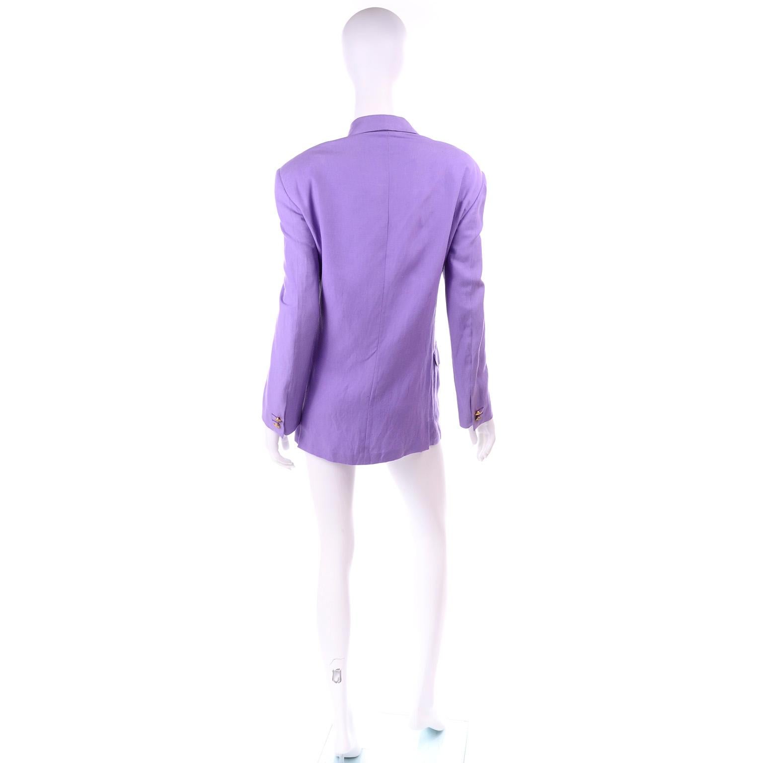purple silk blazer