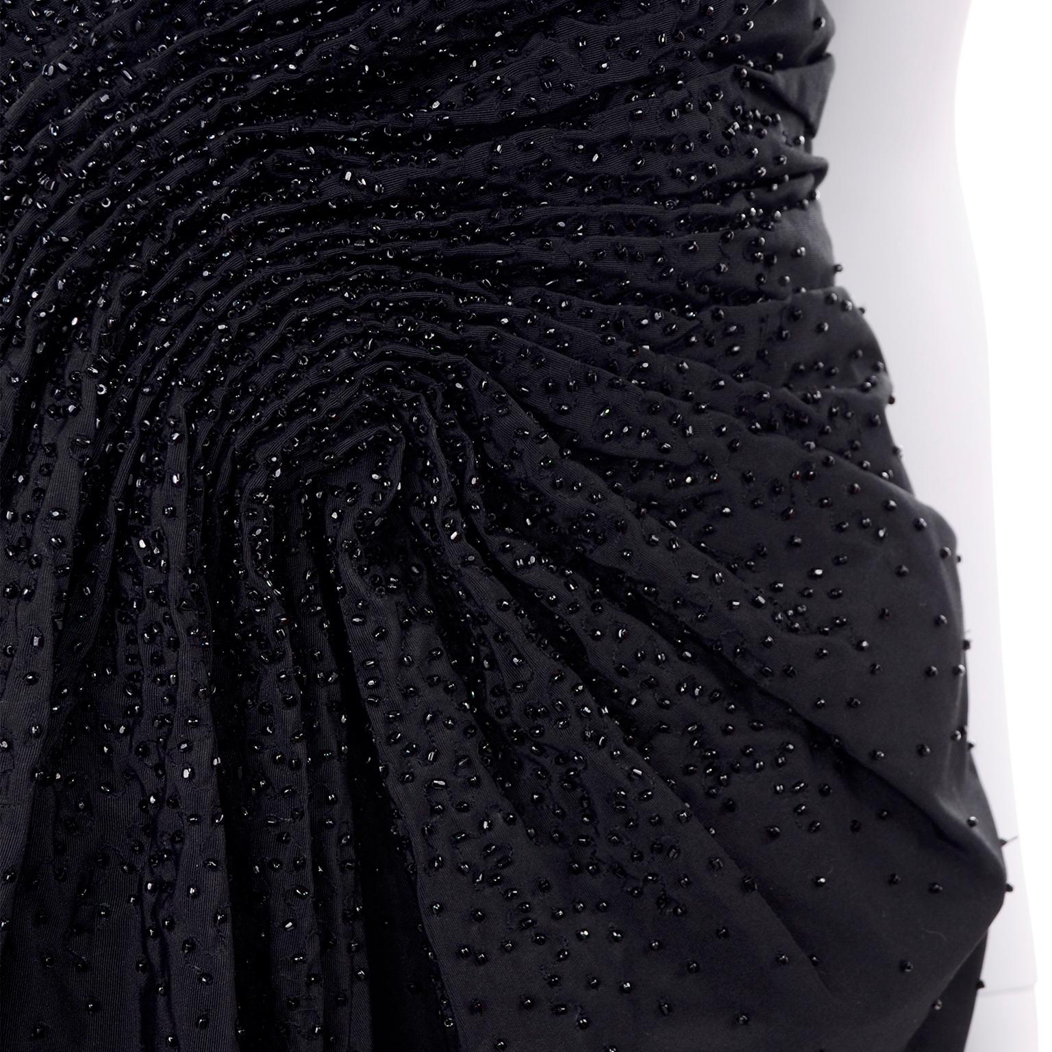 New w/ Tags John Galliano Christian Dior 2007 Black Evening Dress w Glass Beads 4