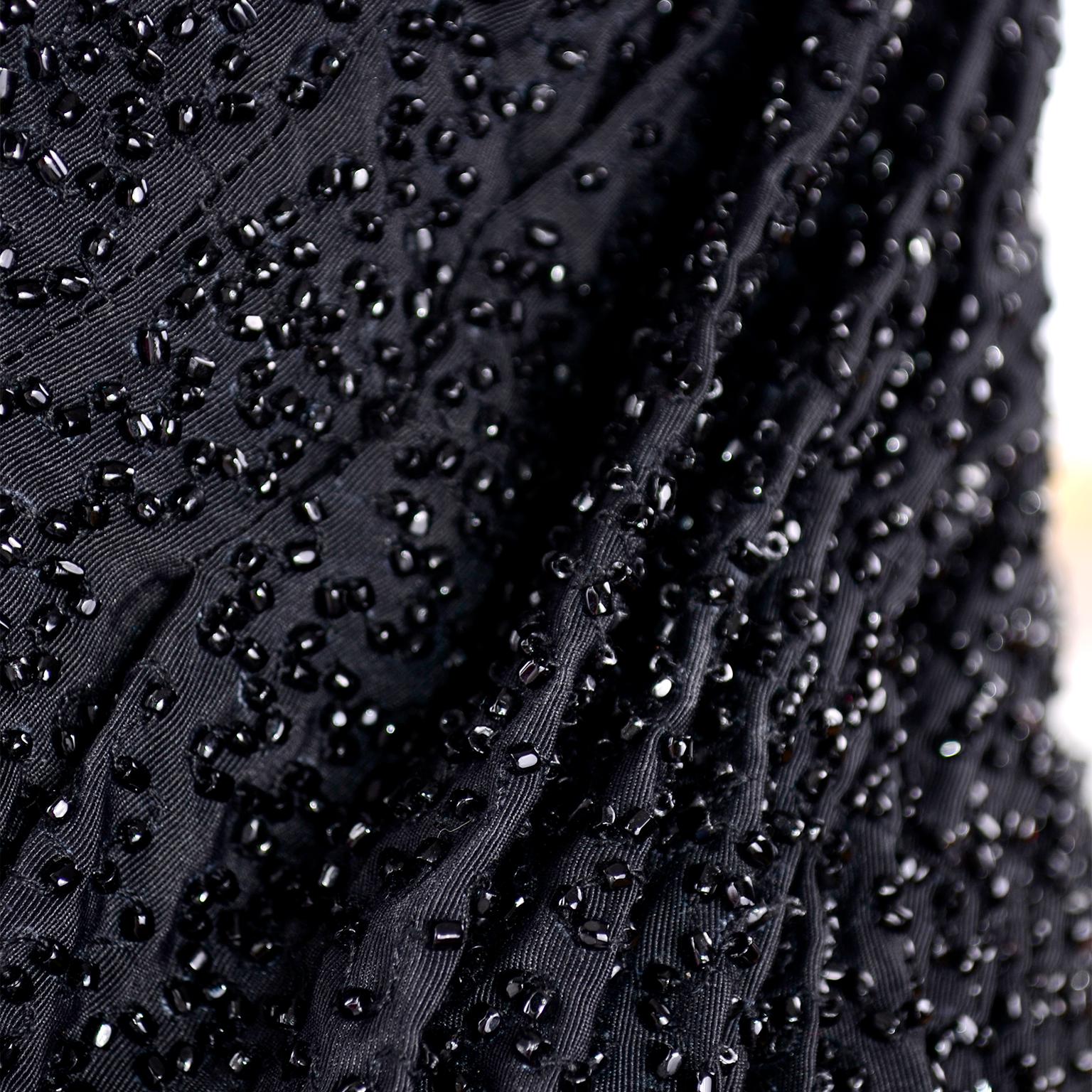 New w/ Tags John Galliano Christian Dior 2007 Black Evening Dress w Glass Beads 6