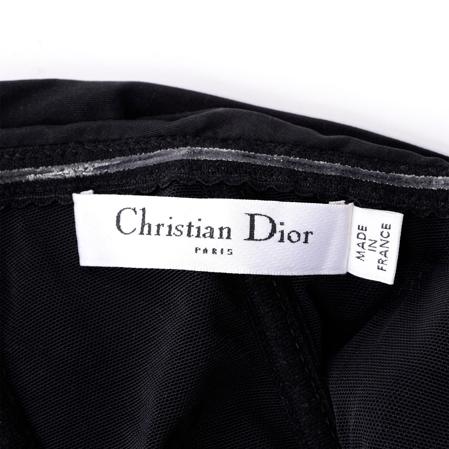 New w/ Tags John Galliano Christian Dior 2007 Black Evening Dress w Glass Beads 12