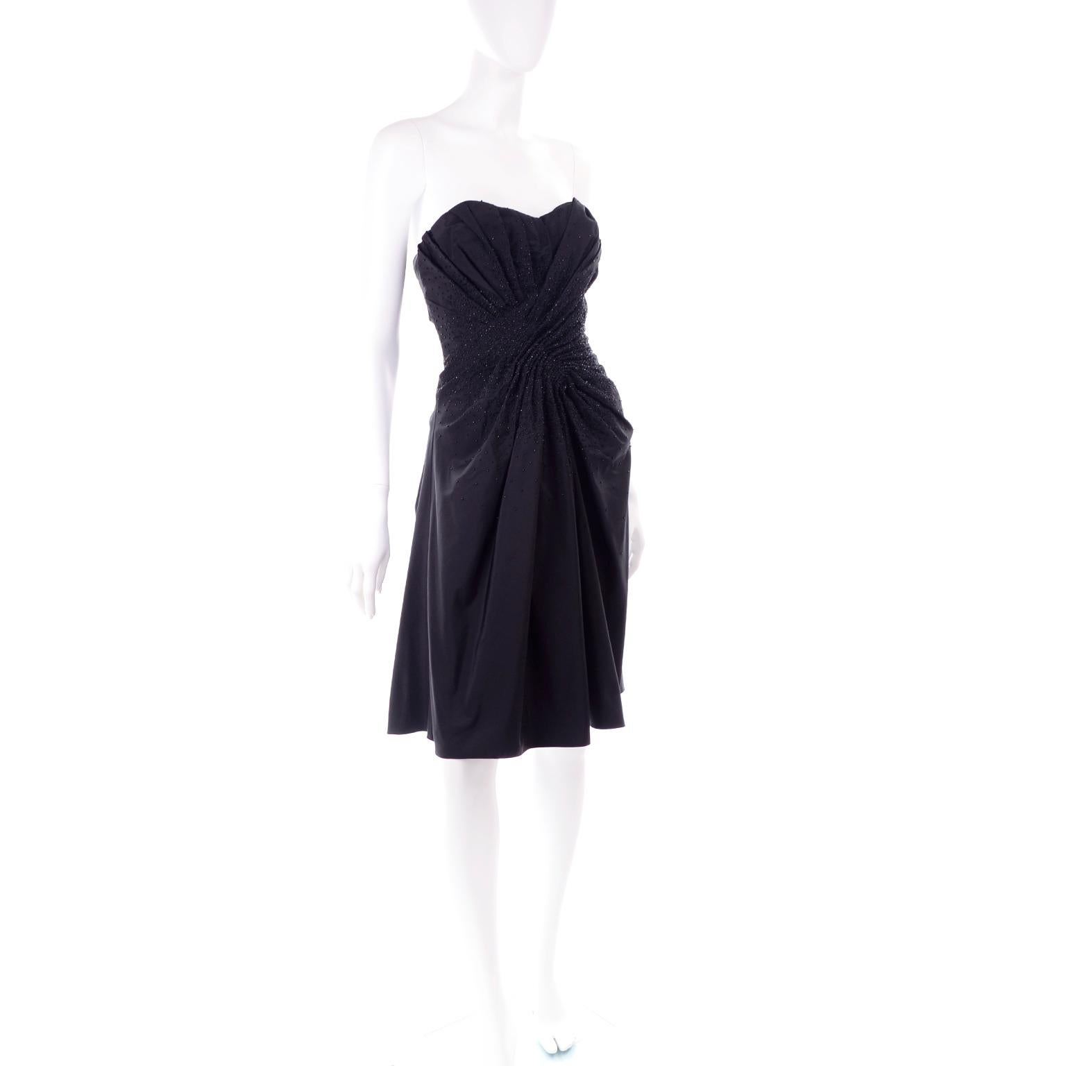 Women's New w/ Tags John Galliano Christian Dior 2007 Black Evening Dress w Glass Beads