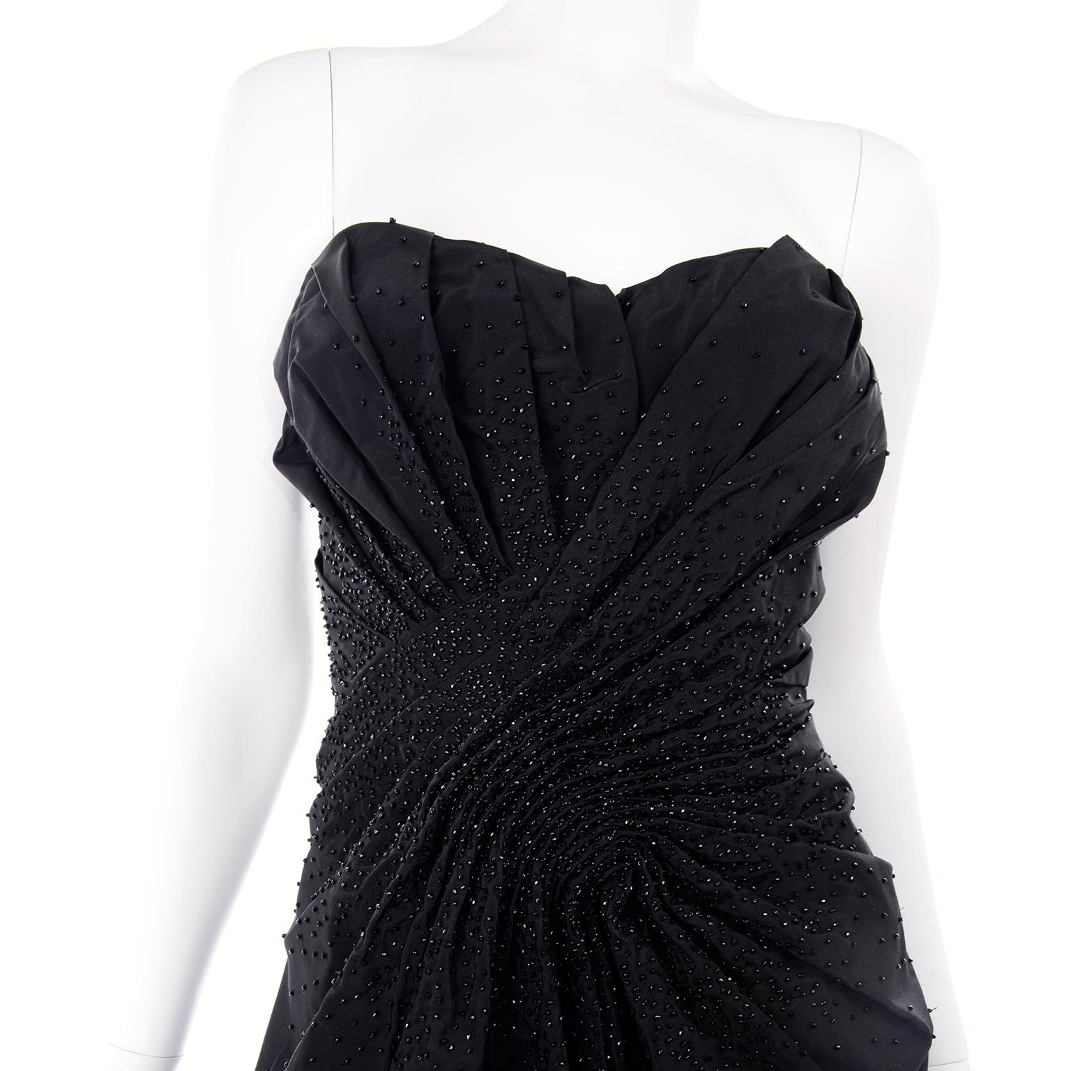 New w/ Tags John Galliano Christian Dior 2007 Black Evening Dress w Glass Beads 2