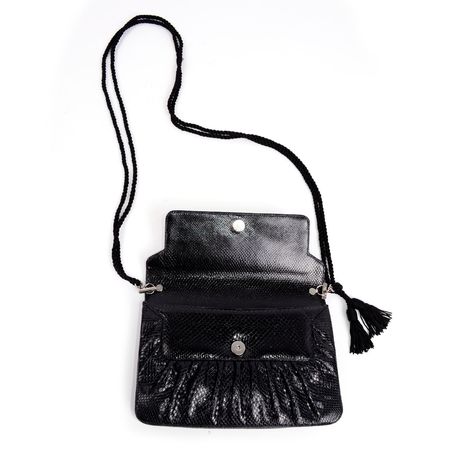 Women's New w Tags Judith Leiber Snakeskin Shoulder Bag or Clutch Handbag W Cabochon