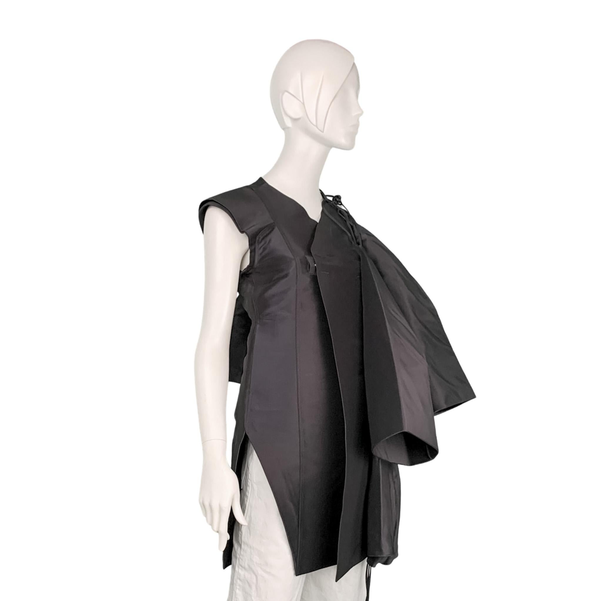 Rick Owens 2015 runway silk avant-guarde deconstructed sleeveless jacket NWT 3