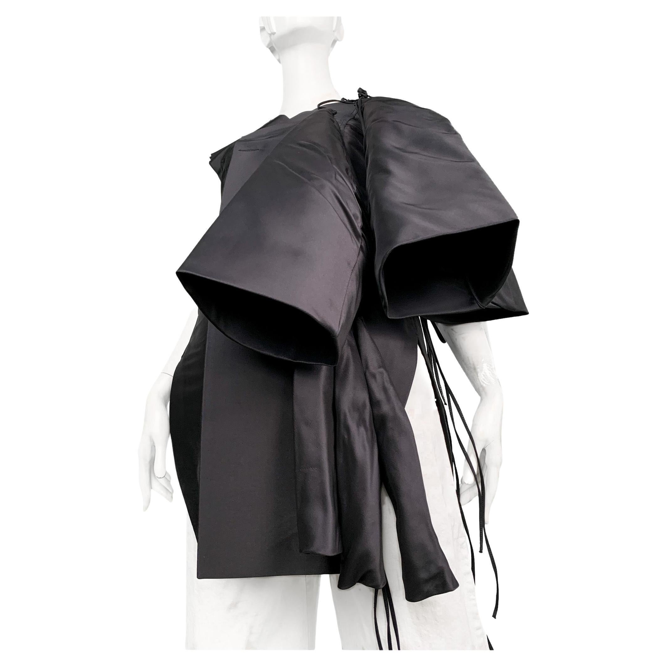 Rick Owens 2015 runway silk avant-guarde deconstructed sleeveless jacket NWT