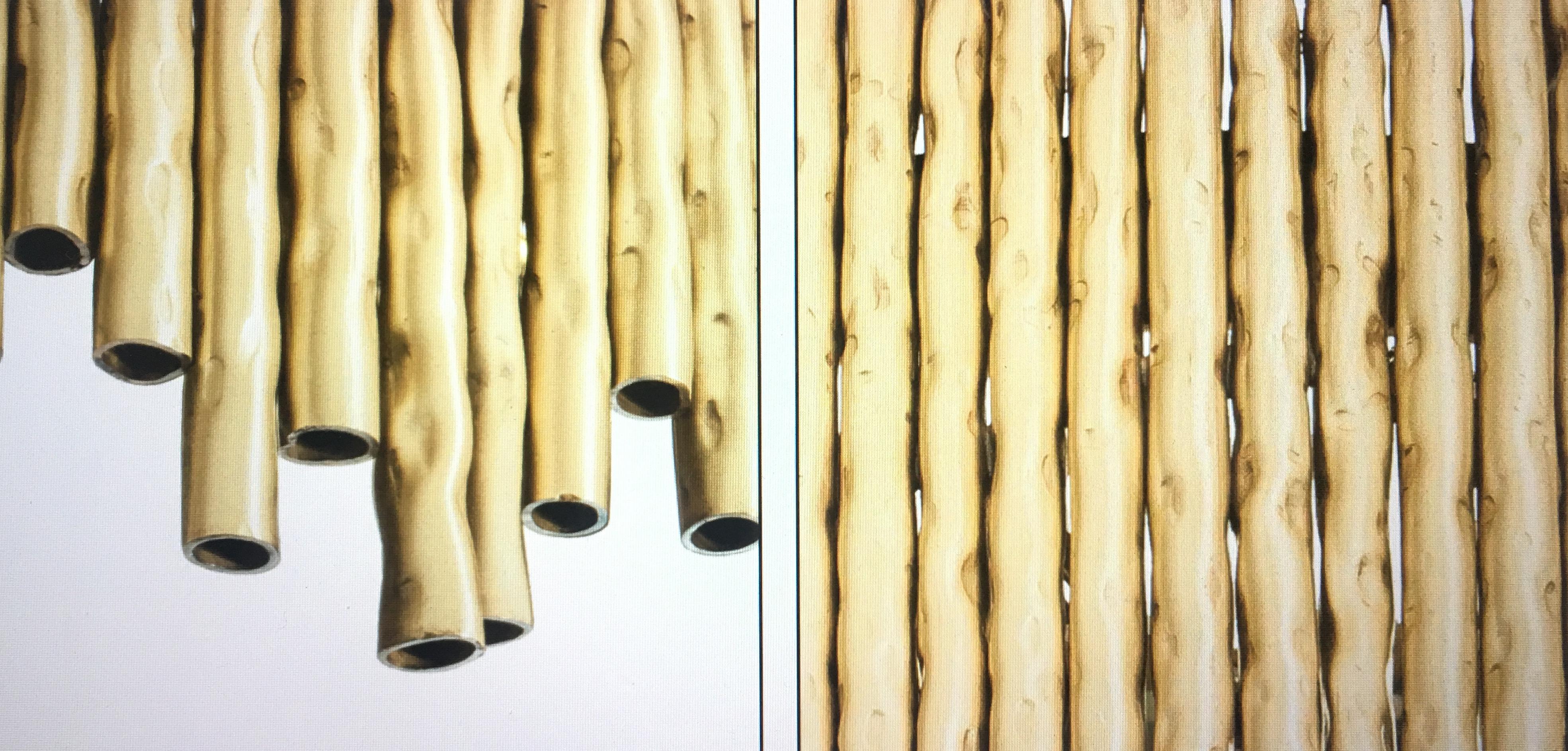 Italian New Wall Indoor Made of Brass Tube Featuring Faux Bamboo For Sale