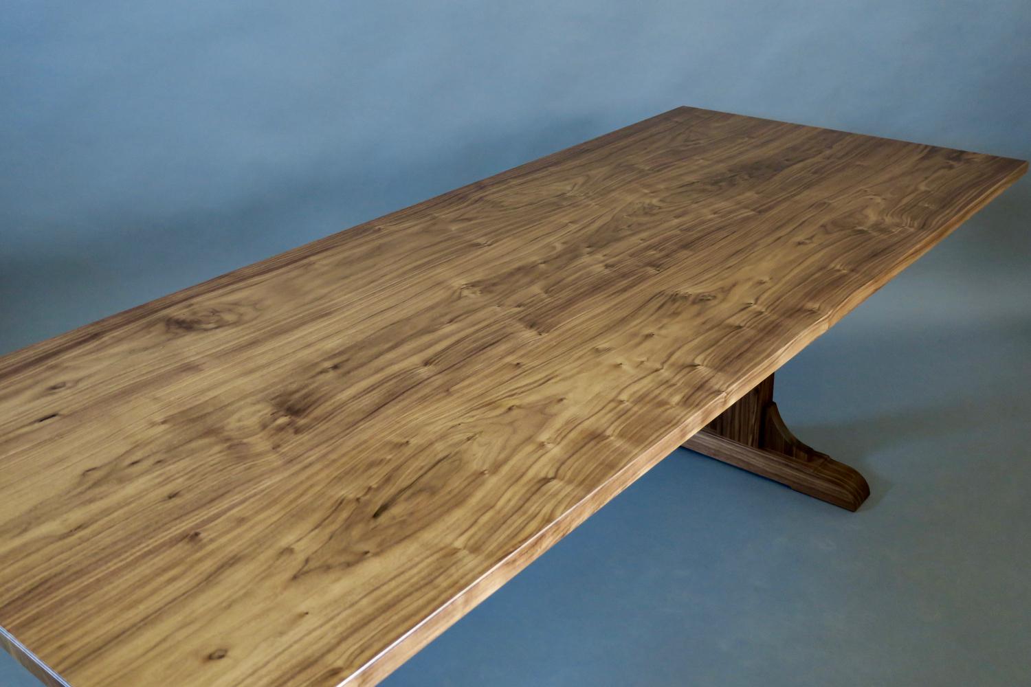 Walnut Trestle Dining Table by Thomas Throop/Black Creek Designs - In Stock For Sale 2