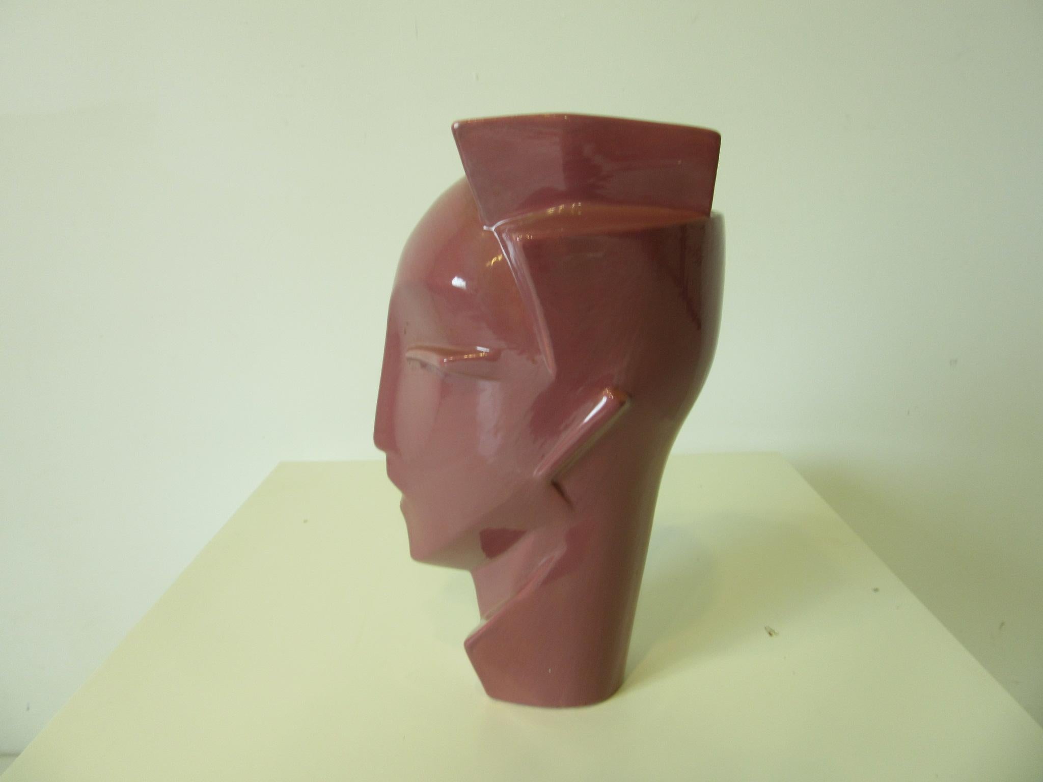 American New Wave / Art Deco Styled Pottery Head by Haeger