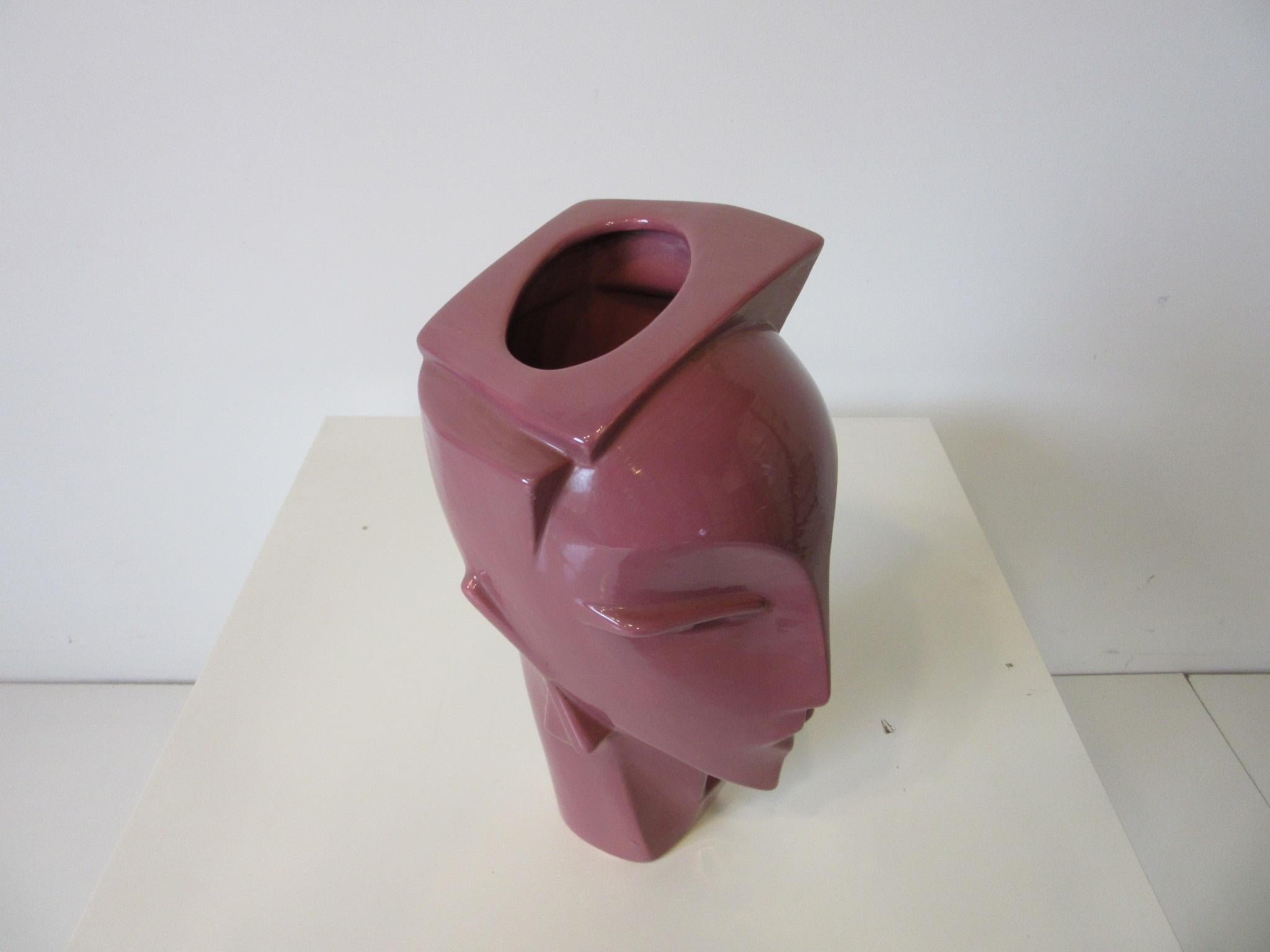 New Wave / Art Deco Styled Pottery Head by Haeger 1