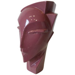 New Wave / Art Deco Styled Pottery Head by Haeger