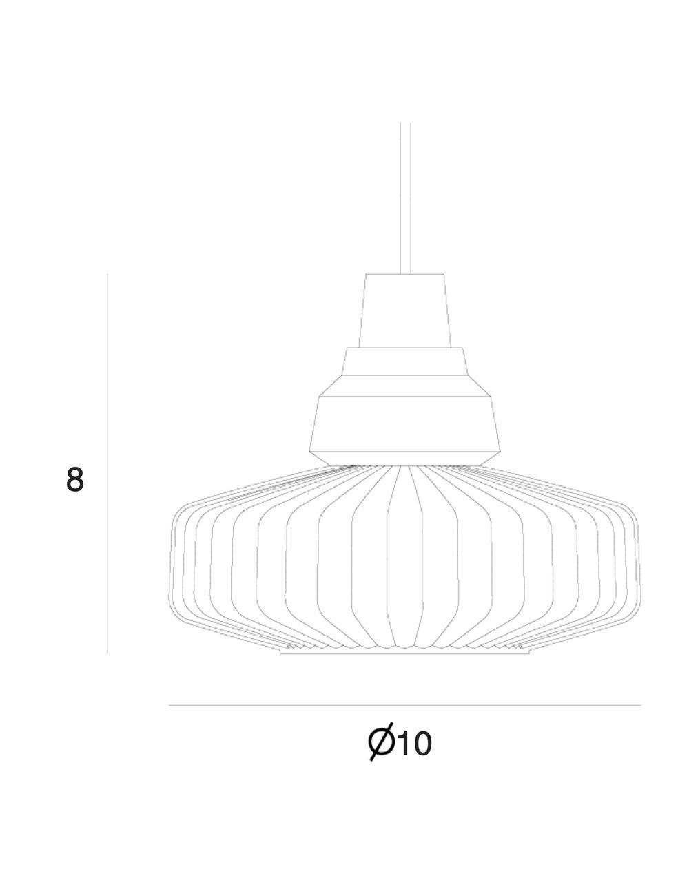 Lampe pendante simple de l'école. Pendentif en verre soufflé à la bouche et peint à la main avec un bord argenté. Base dorée, cordon électrique en tissu noir.

Design danois de design by Us

Ampoules non comprises.

Dimensions

8'' H x 10'' W x 10''