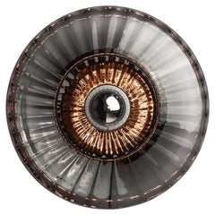 New Wave Optic Wall Light Sconce Smoke with Bulb Ø2 Silver Mirror, Gold Eyeball